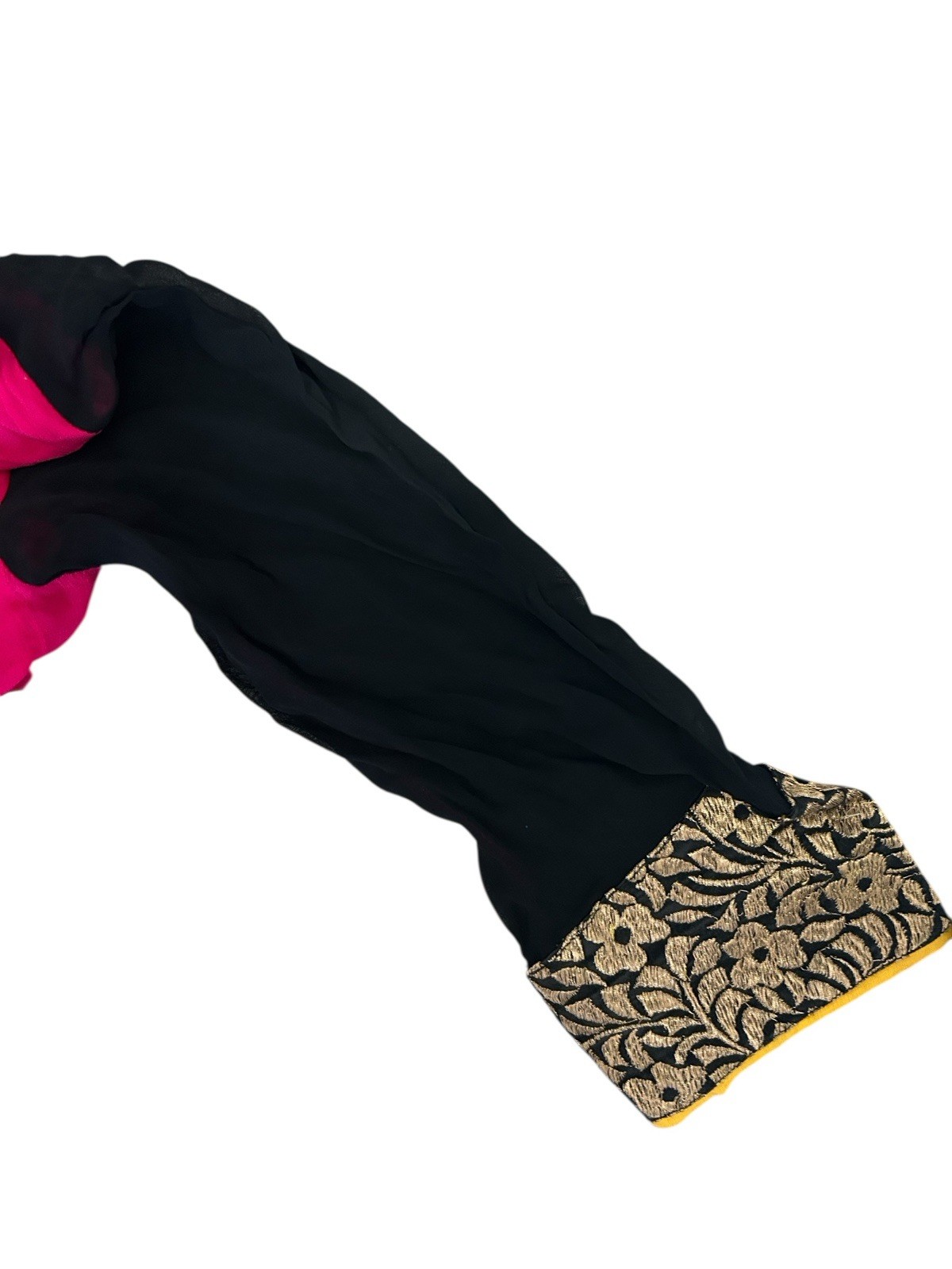 ✨Pink and black anarkali Kurta style maxi dress with gold accents✨