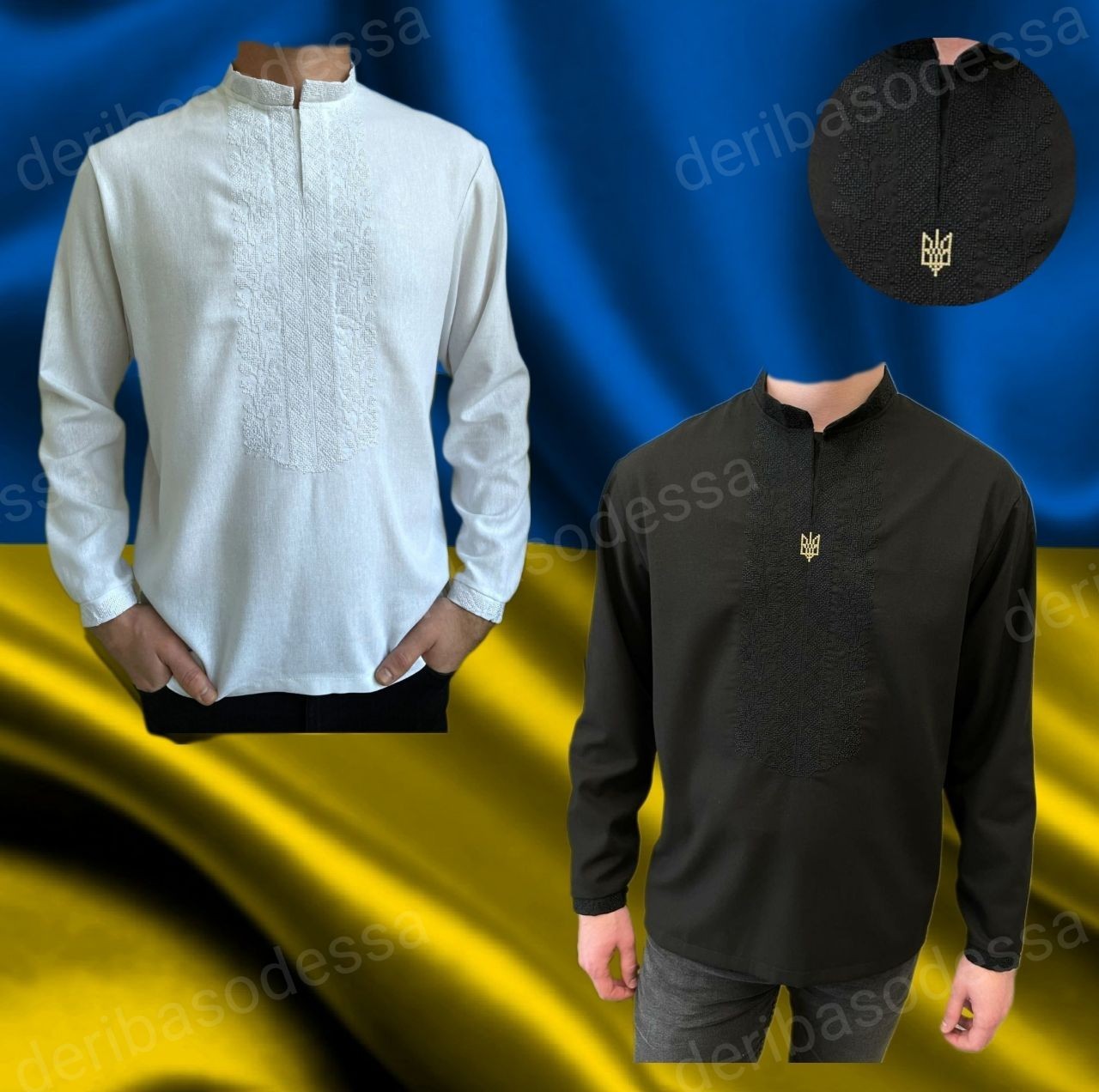 Set of Vyshyvanka Ukrainian traditional embroidered shirt men’s + children’s