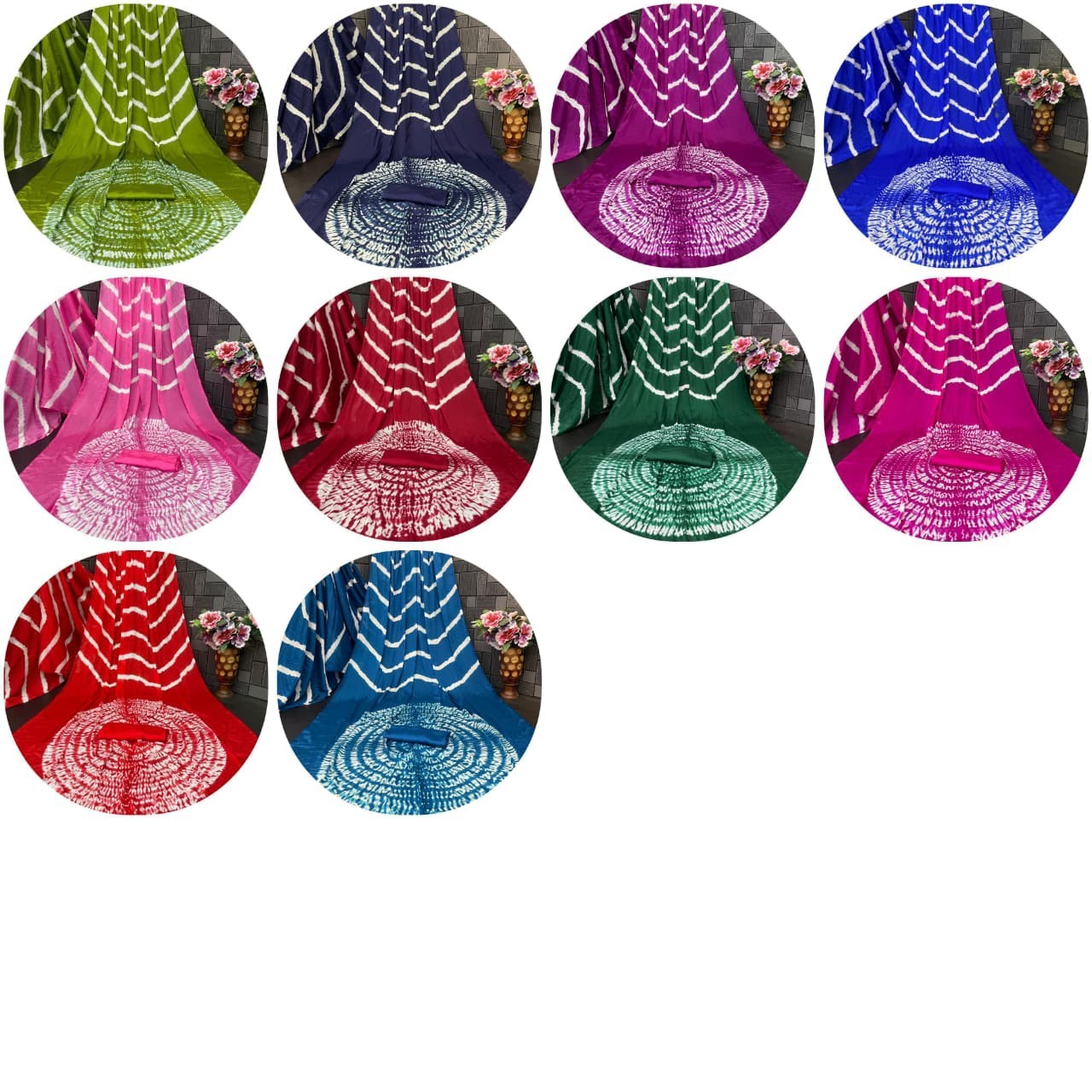 Handmade Shibori Leheriya Saree Pure Chinoon Sari Traditional Ethnic Wear