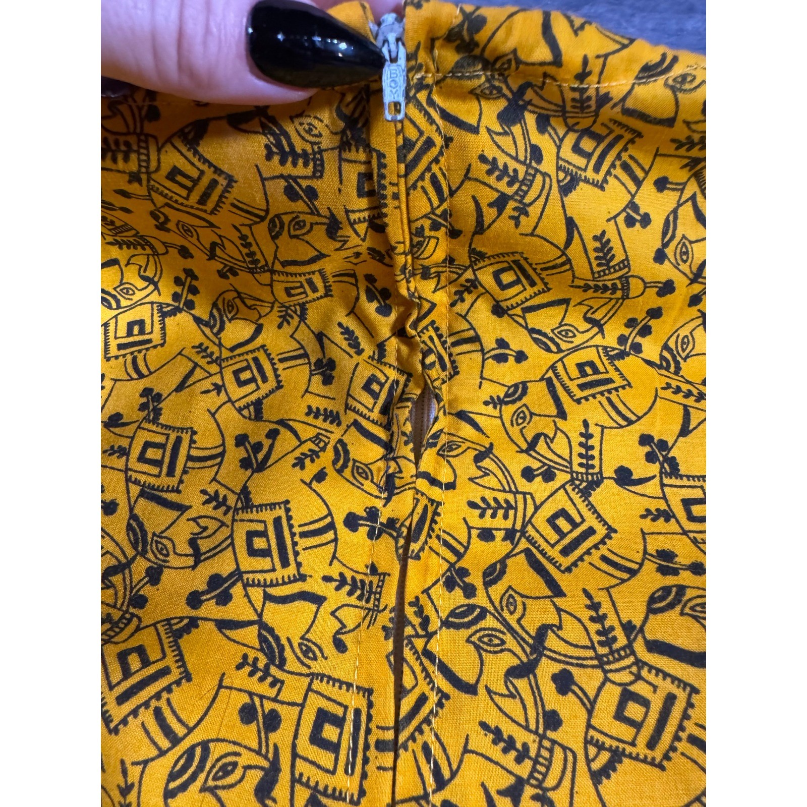 Unique True Vintage 1970s Authentic Indian Folk Dress Bohemian Festival Eclectic
