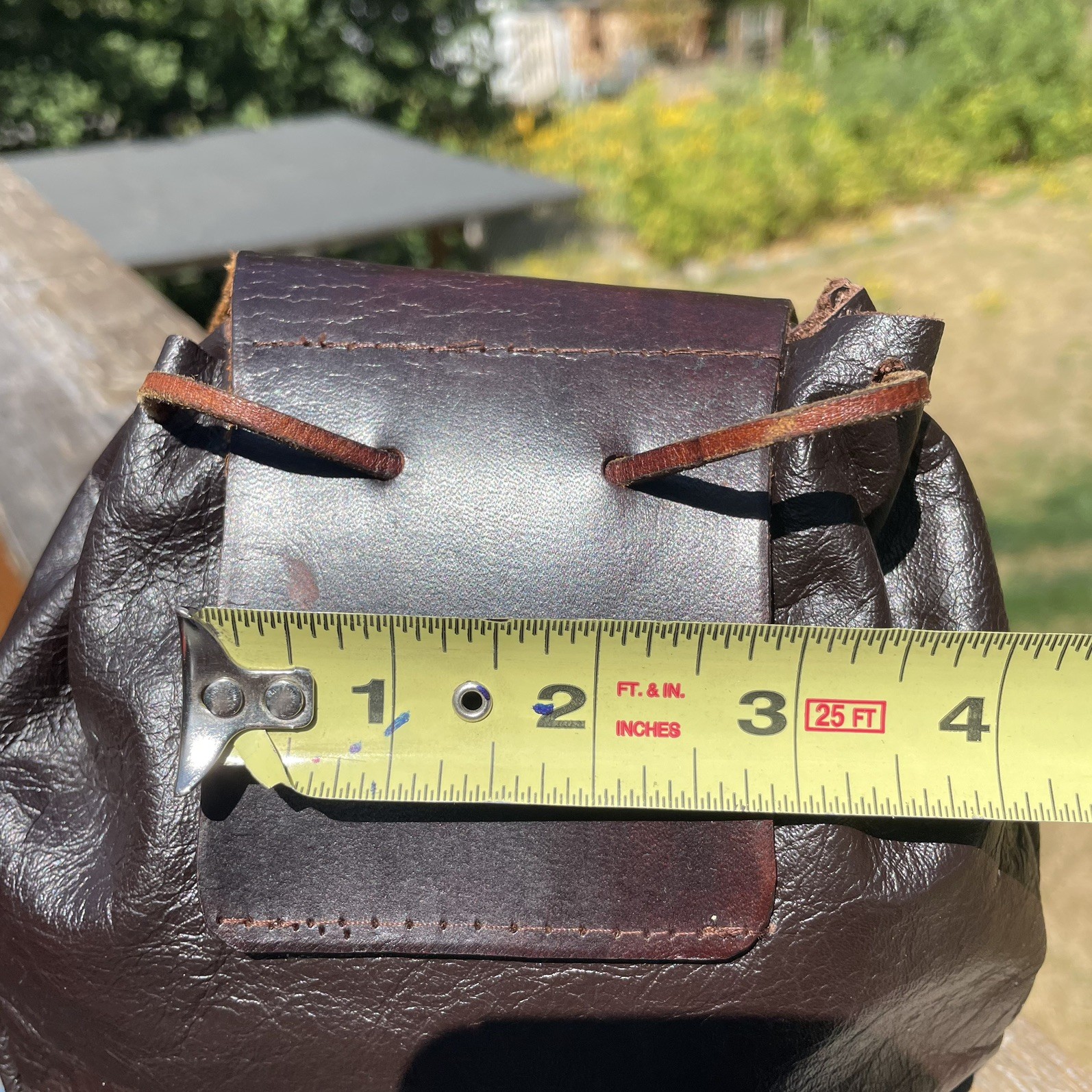 Rob Roy Style Brown Leather Sporran Embossed Celtic Knot Design Leather Toggle