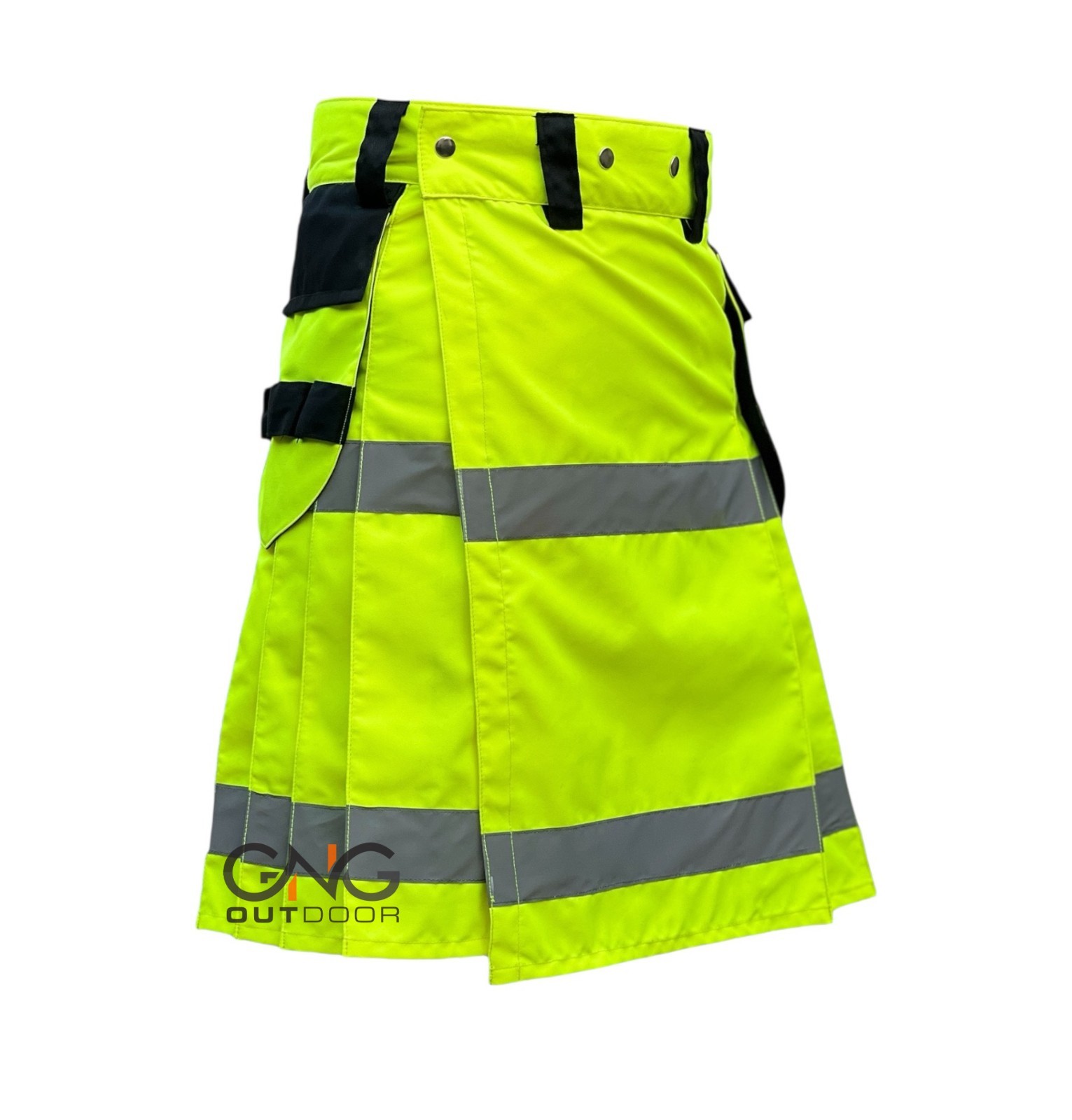 Men’s Neon Green Firefighter Kilt Reflector Tape Utility Kilt Sizes 28″ to 62″