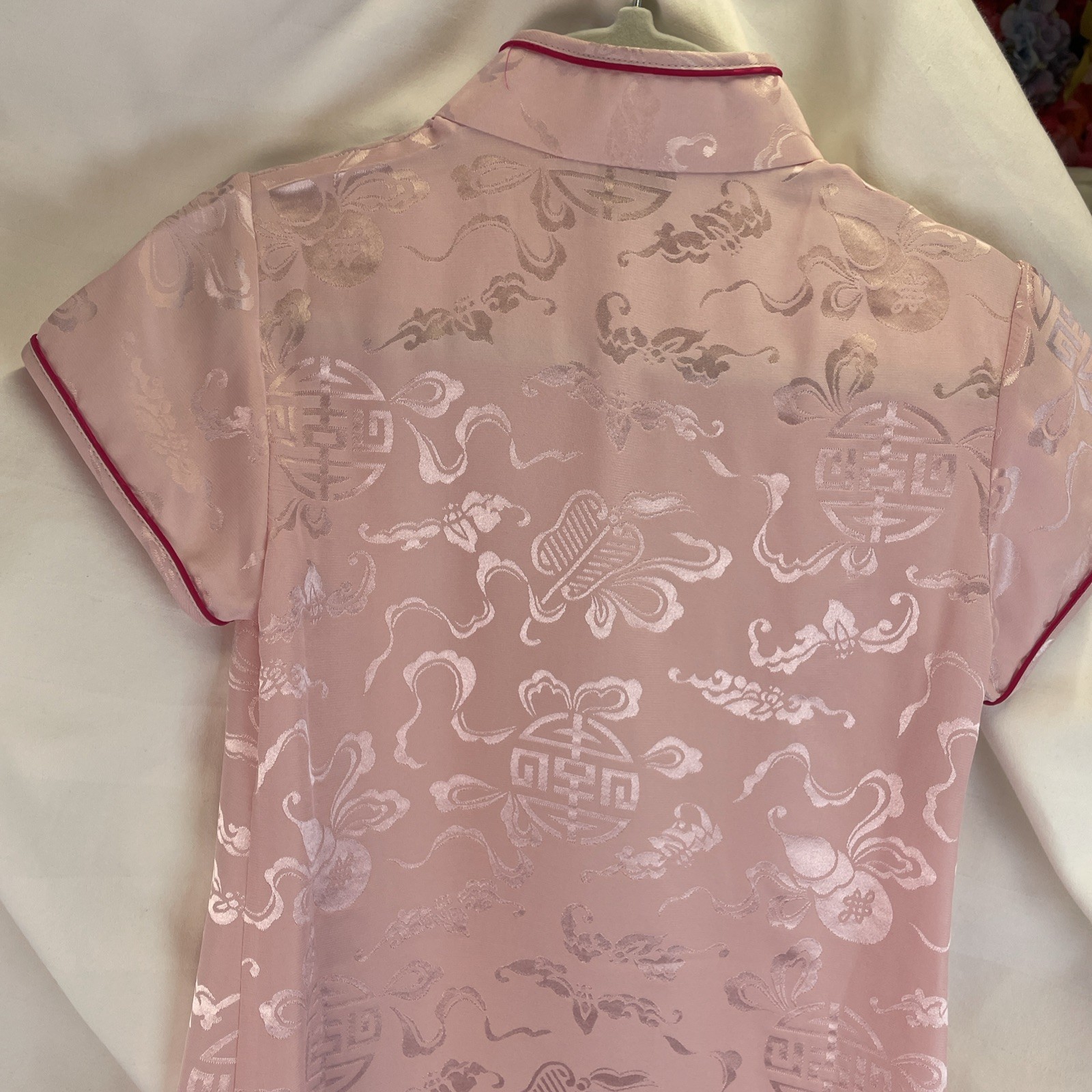 Oriental Style Girls Dress Cheongsam Qipao Asian Inspired Pink 100% Silk Size 4