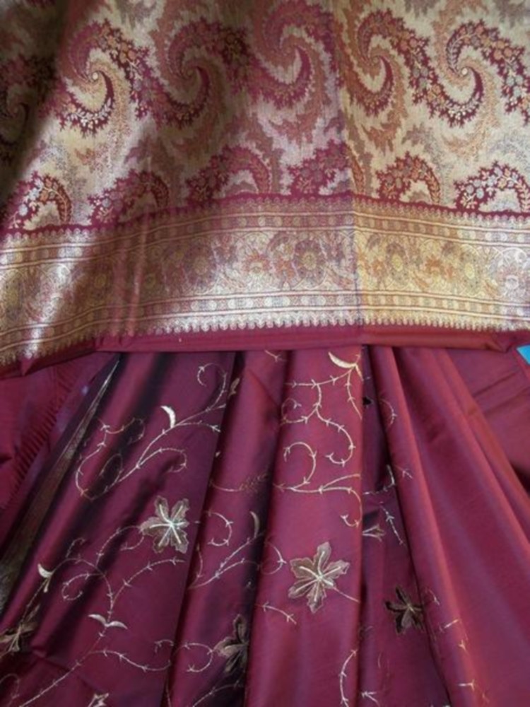 Saree 548 Banarsi Silk Kanjiviram Assorted Saris Semi Stitched Blouse Shieno