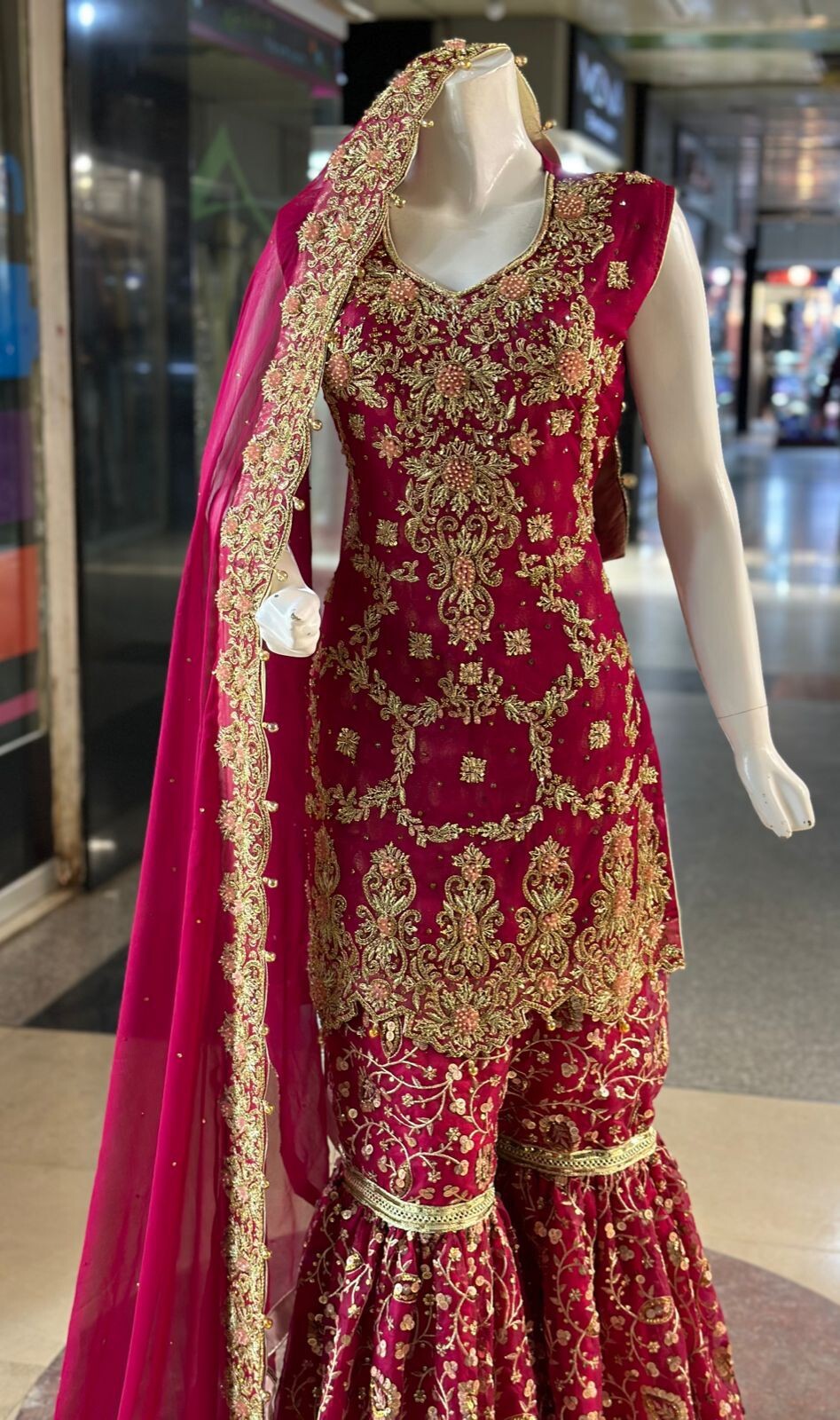 Pakistani Wedding Collection Heavy Handwork Shirt, Dupatta With Heavy Gharara