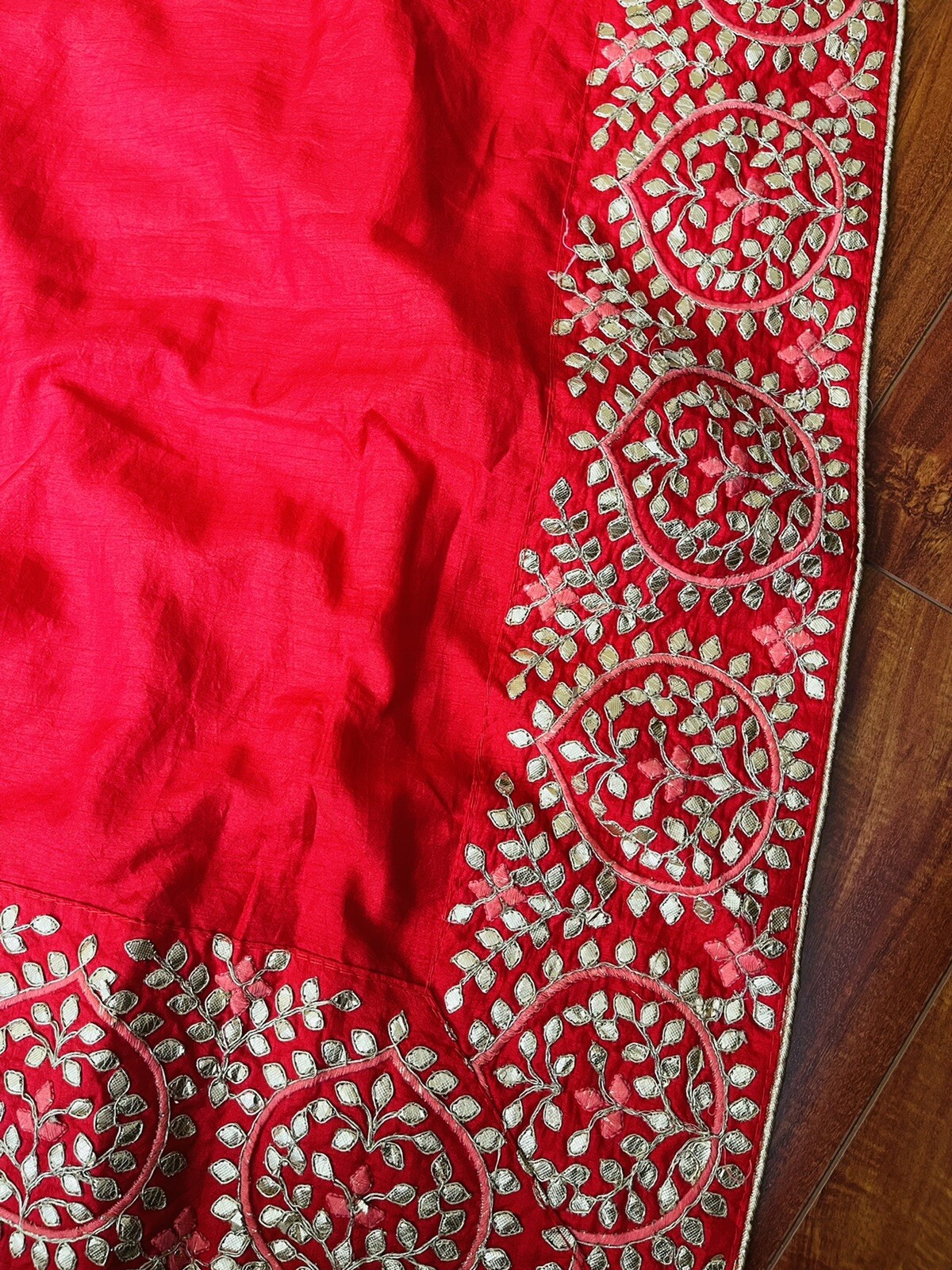 New Silk Gota Patti Border Saree Blouse Party Wedding Not Benarasi Pattu