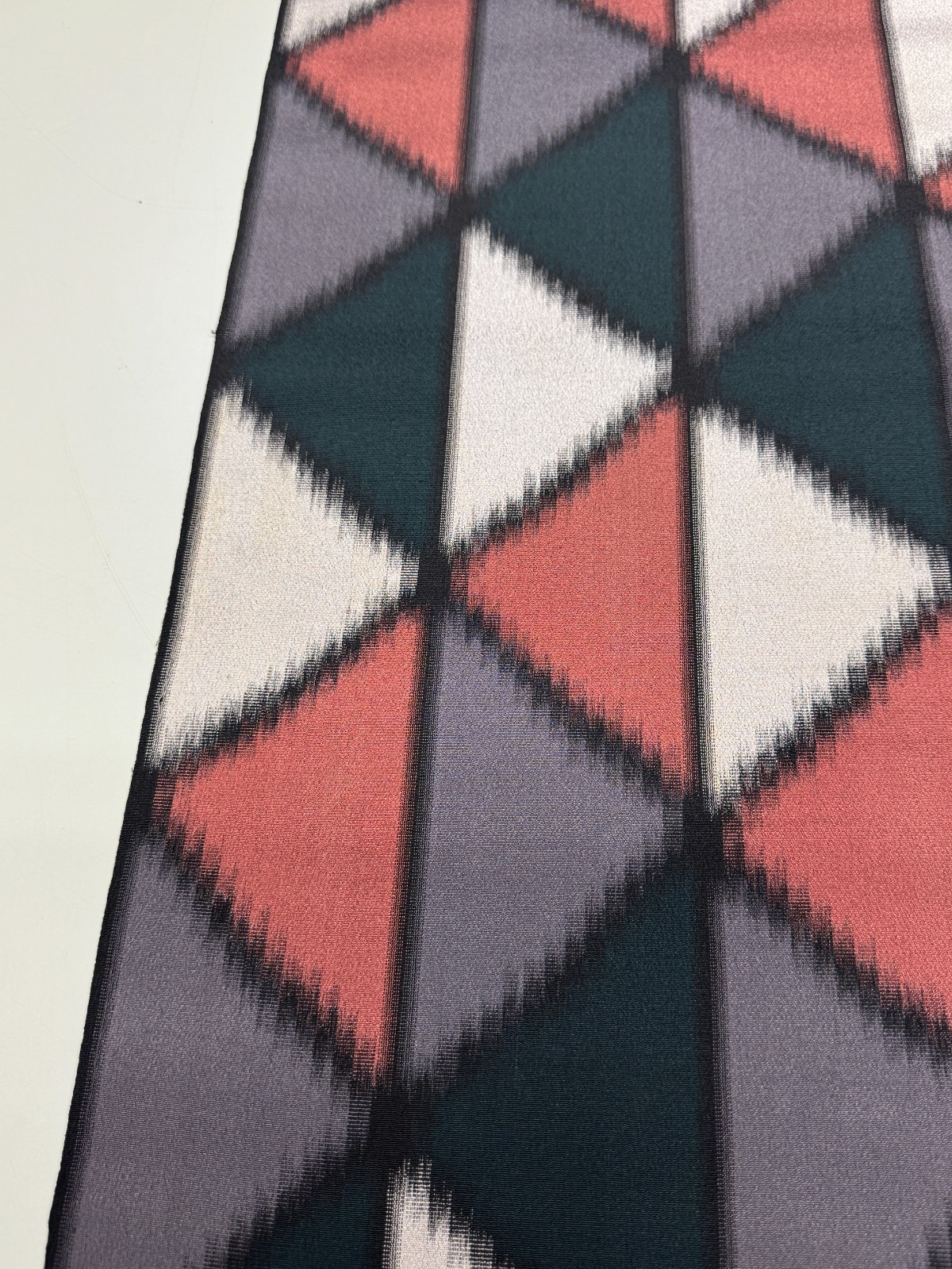 Japanese Vintage Kimono Fabric cloth Boro Silk Gray tradition 35.4×13.7 in