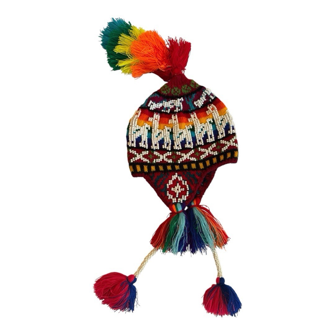 Kids Peruvian Beaded Chullo Beanie