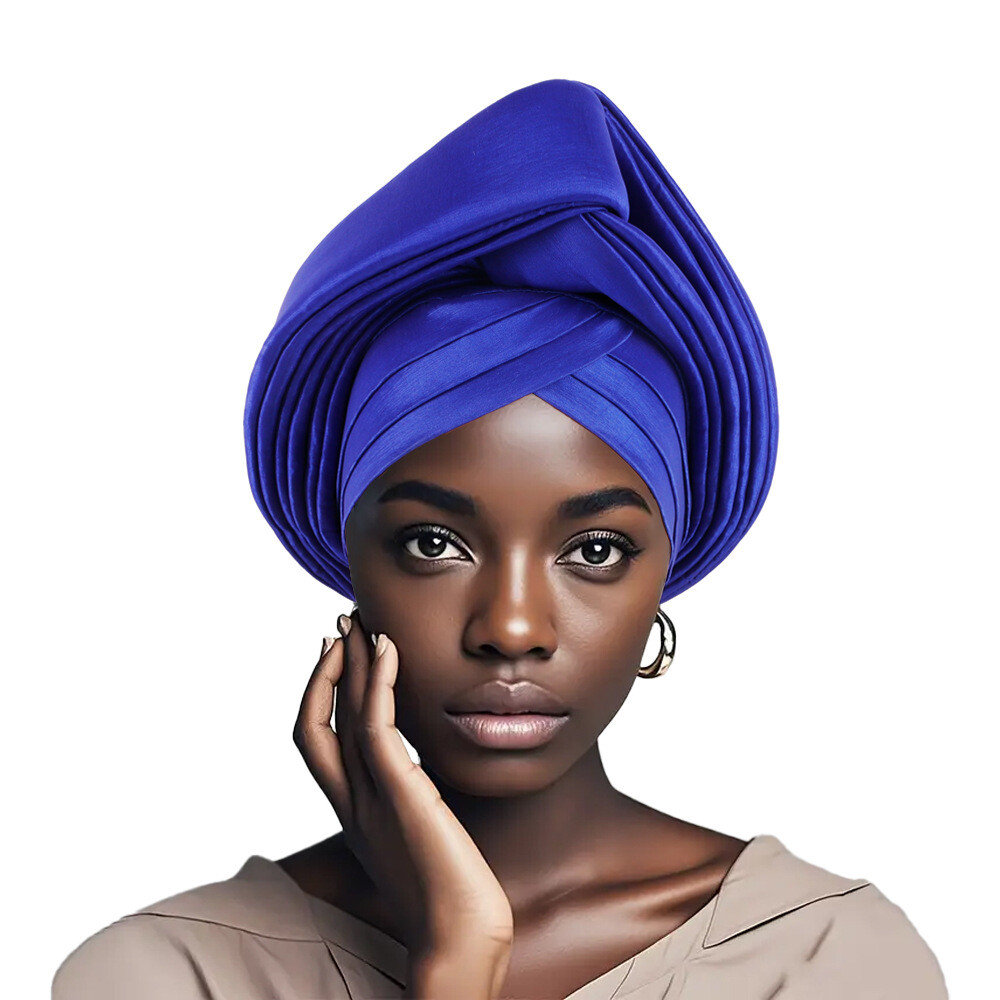 African Nigerian Women Head Wrap Hat Aso Oke Auto Gele Headtie Cap Islamic Hats