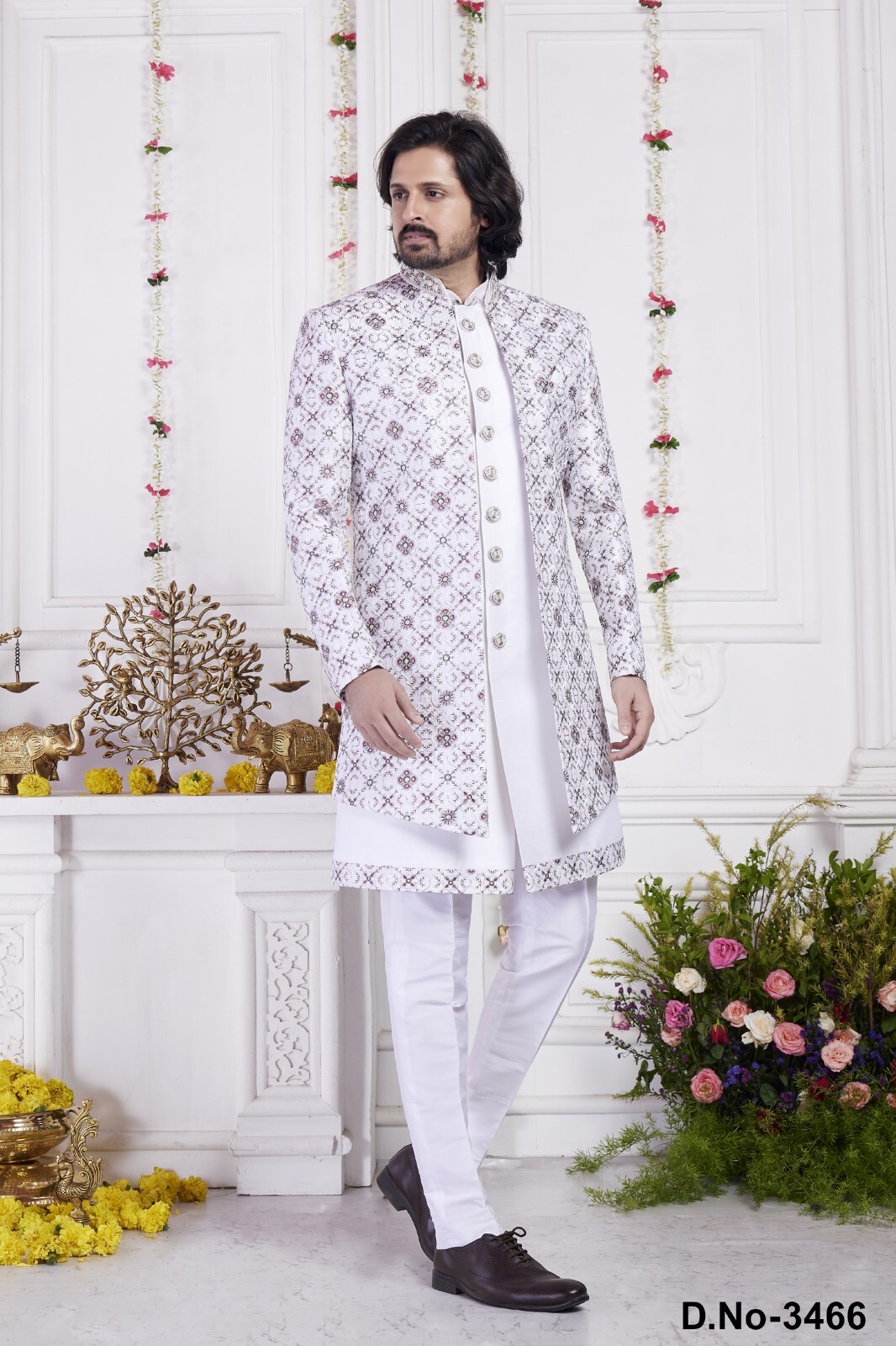 3 Pc Mens Bollywood Party Wear Designer Indo Western Traditional Dress India