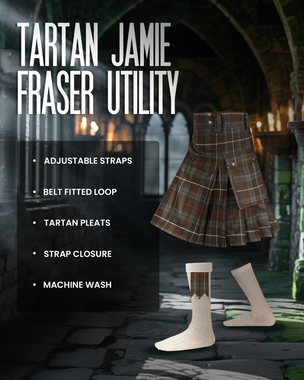 Valor Acrylic Utility Kilt | 16oz Fraser Weathered Tartan KIlt