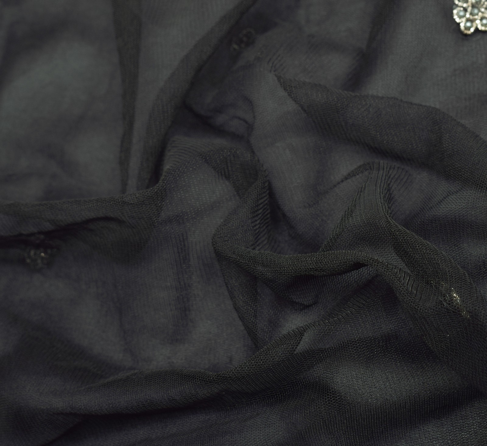 Sushila Vintage Black Saree 100% Pure Georgette Silk Hand Beaded 5YD Sari Fabric