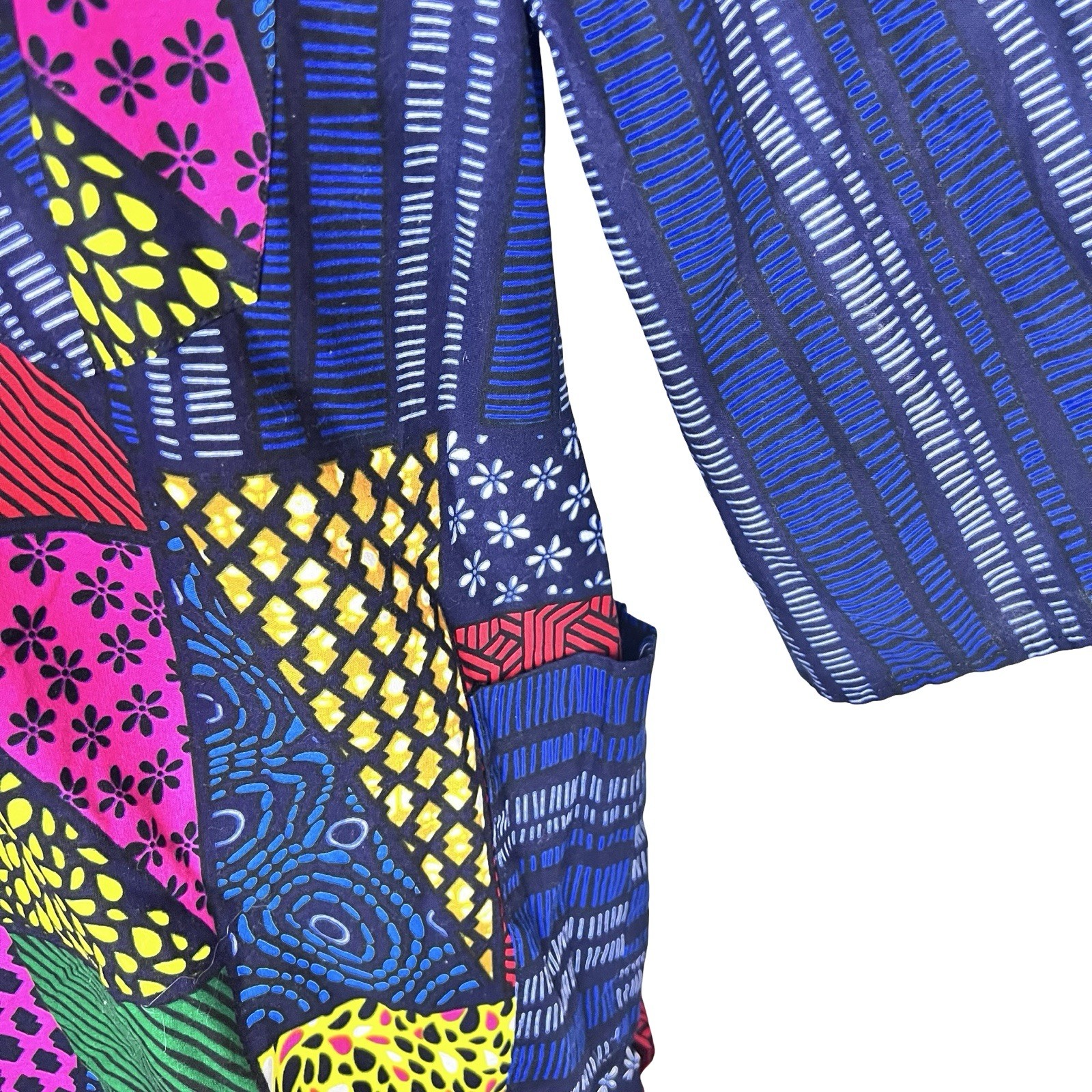 Blue African Print Unisex Shirt w/ Multi Color Design