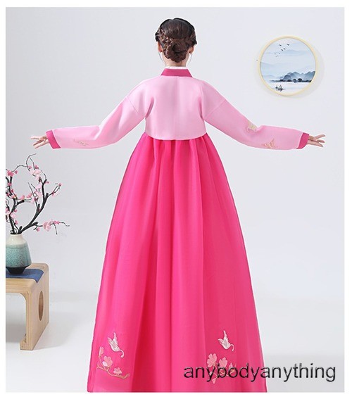 Korean Costume Traditional Embroidered Court Hanbok Costume Stage Dance Cosplay