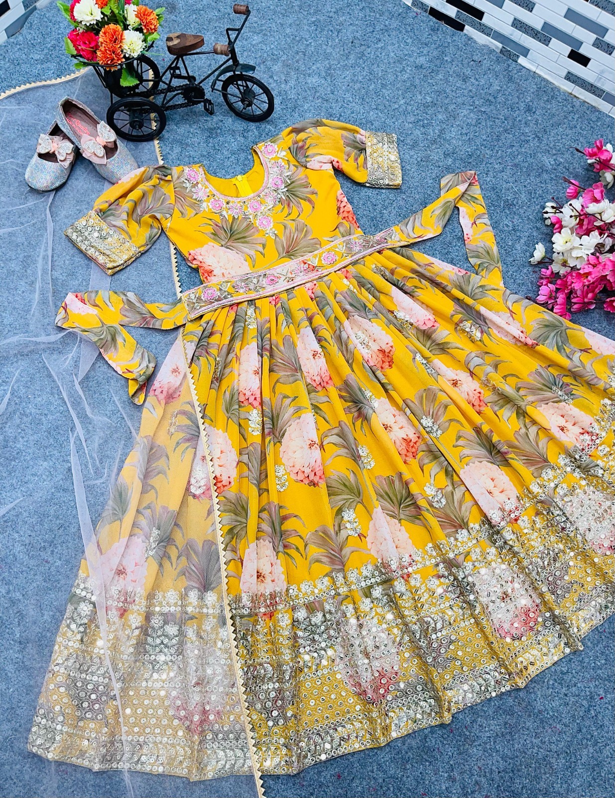 Readymade kids girls gwon party wear eid indian girls designer dress