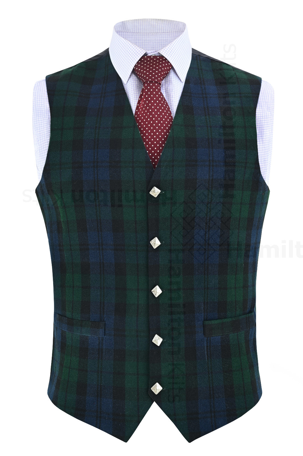 Scottish Tartan Waistcoat Vest Thistle Buttons Argyle Prince Charlie Kilt Attire