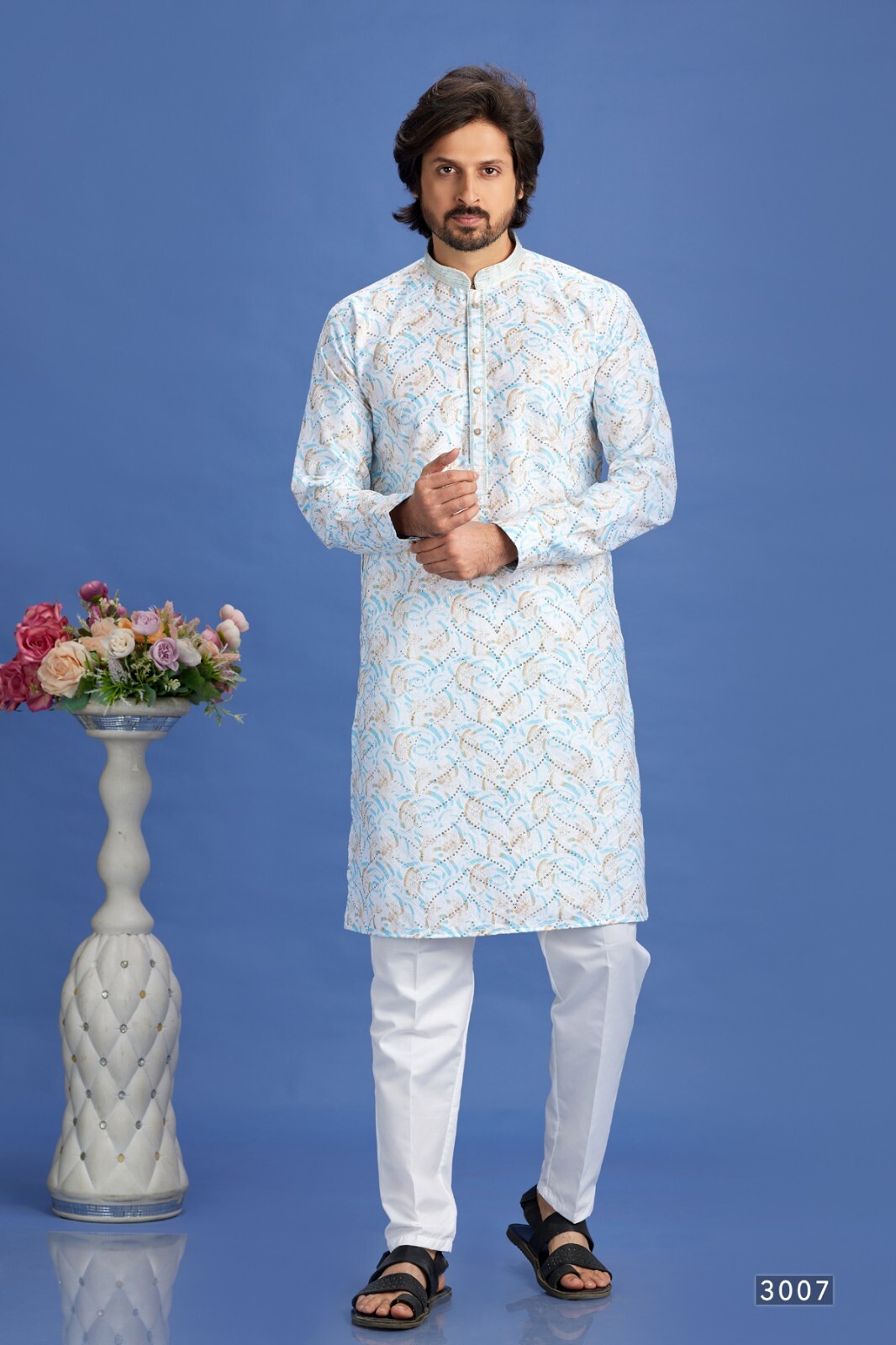 Indian Mens Designer Wedding Bollywood Wear Traditional Kurta Payjama Dress
