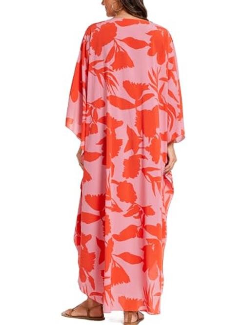 Kaftan Dresses for Women V Neck Summer Swimsuit Cover up Caftan Maxi Beach