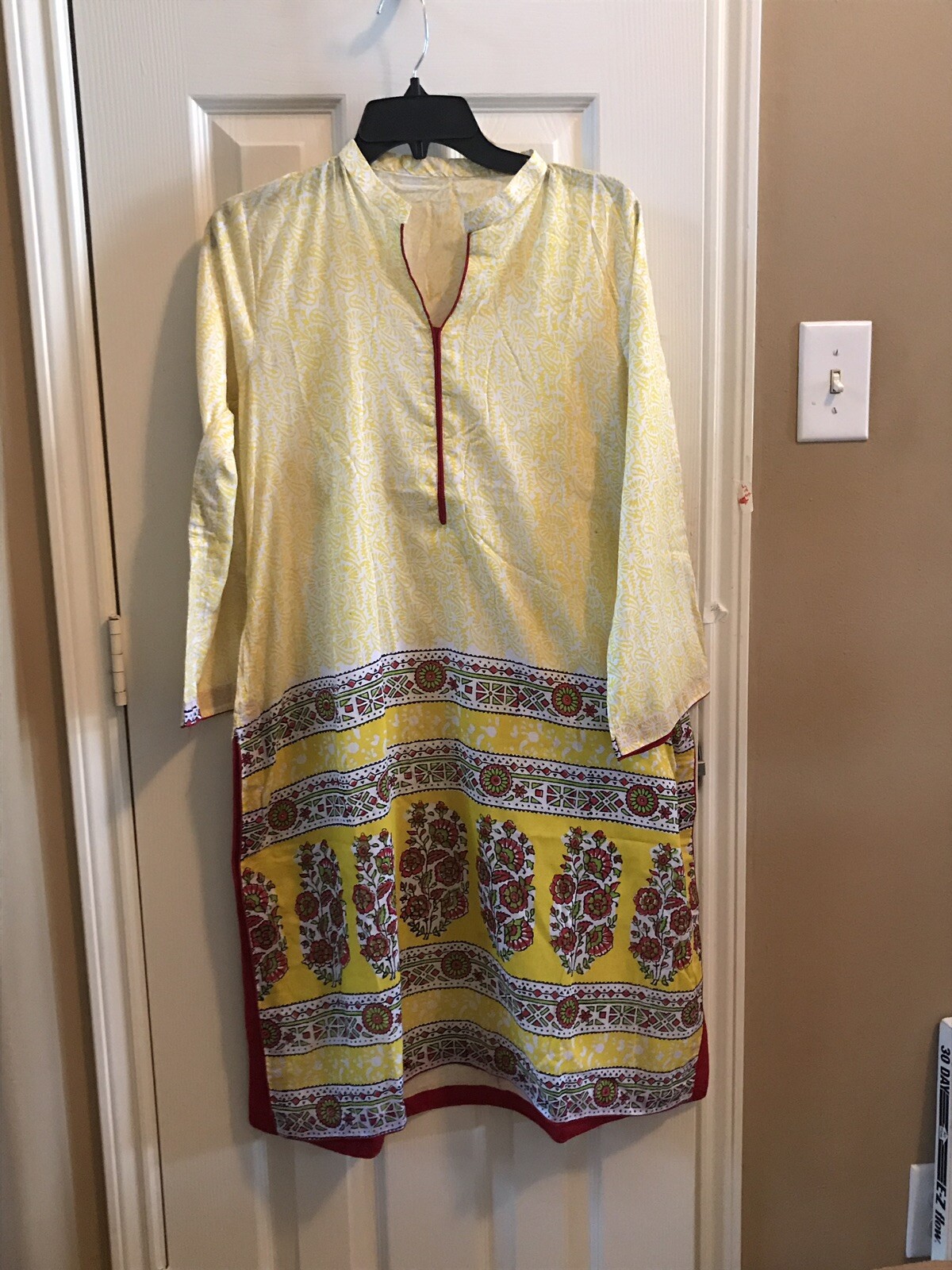 Indian Pakistani Woman Block Print Lawn Cotton Kurti with Matching Dupatta