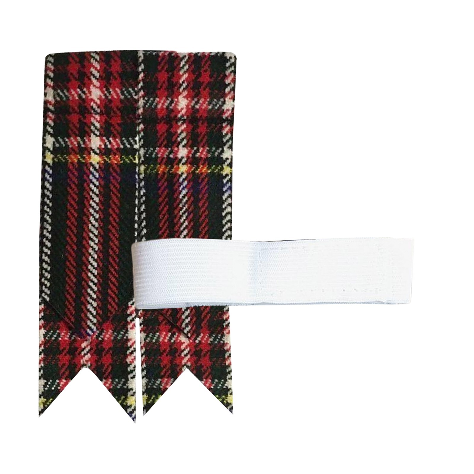 Scottish Tartan Black Stewart Flashes Traditional Highalanders Kilt Sock Garter