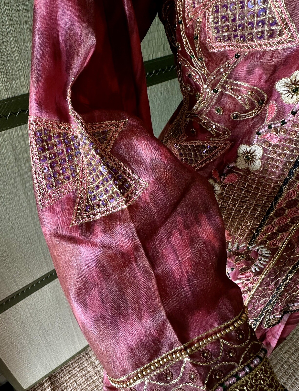 Maroon Lehenga Choli Indian Wedding Bridal Set Silk Embroidery Beading Vintage