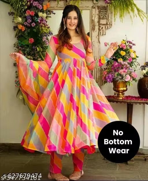 Readymad Georgette Kurta/kurti Dupatta Set for Women’s Party Festive Outfit Gift