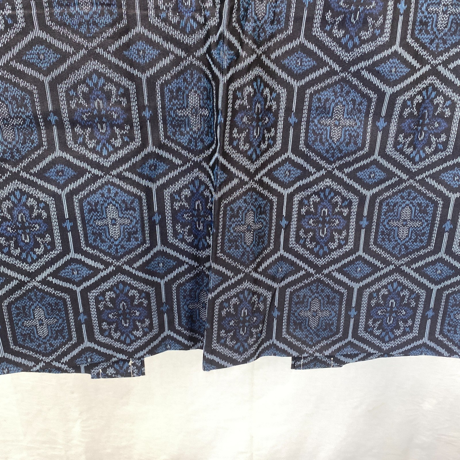 Japanese Vintage Kimono Haori Jacket Silk Blue Oshima Traditional Authentic 33in