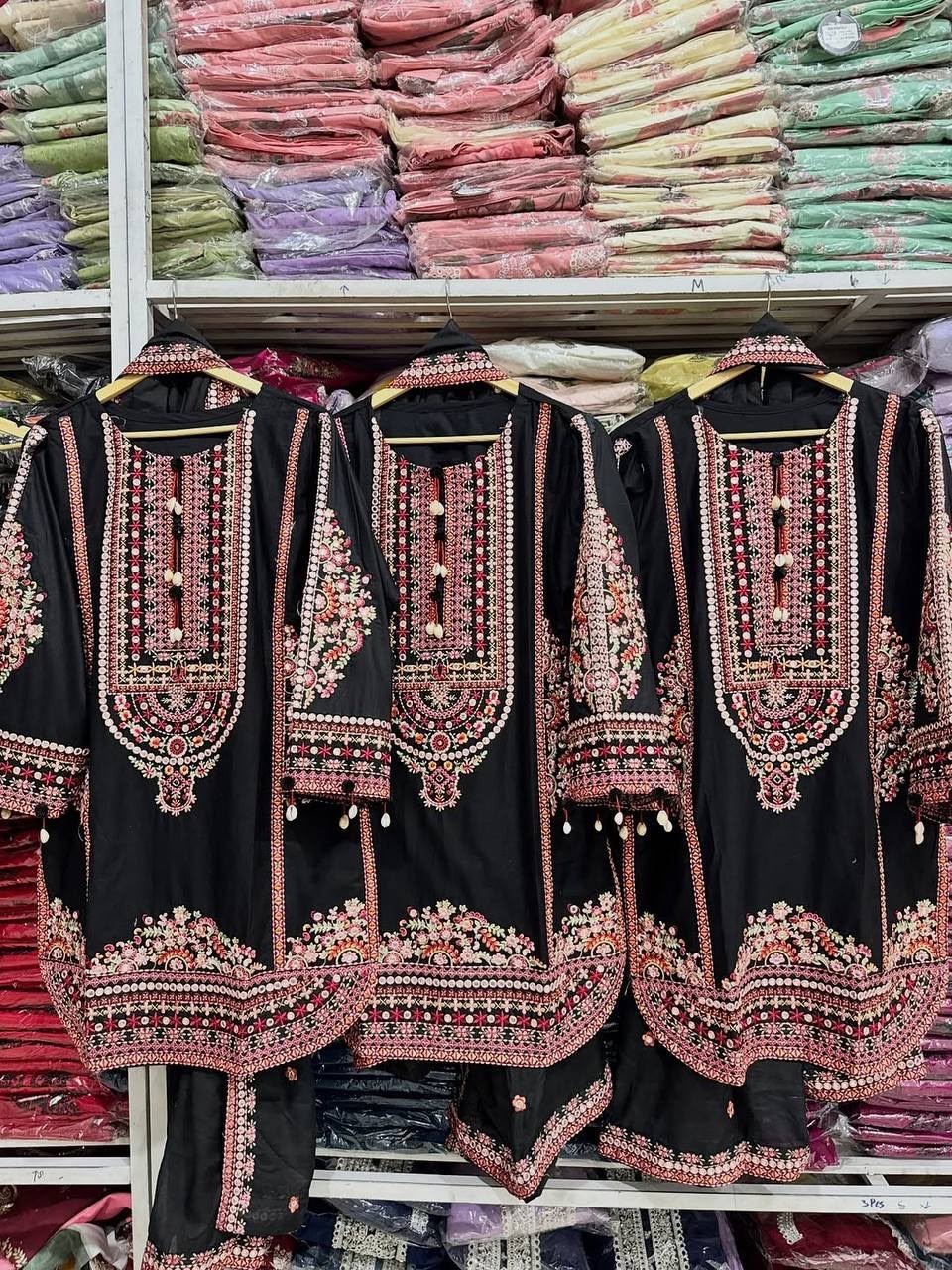 Designer Heavy Mal Chanderi Embroidered Palazzo Suit Set Mirror Work Women