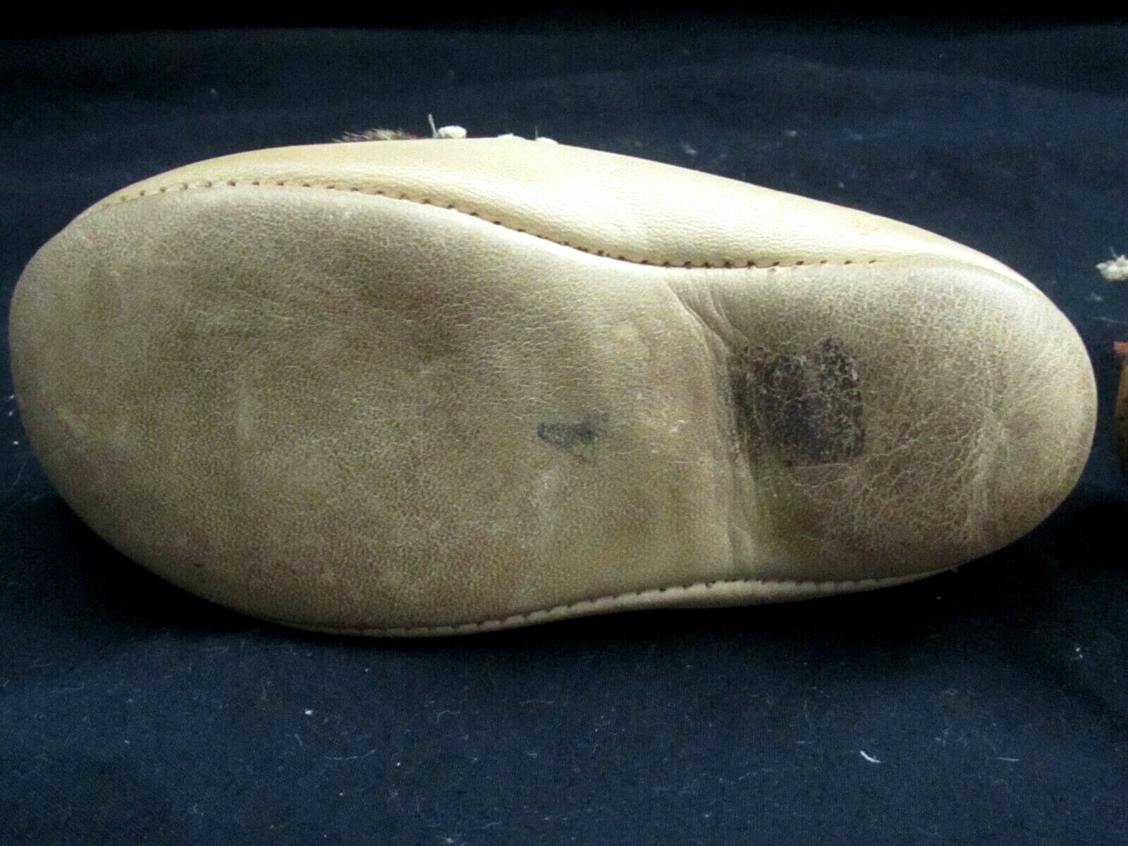 Vintage Native American CHILD size Leather and Deer Fur, Seed Beaded Moccasins