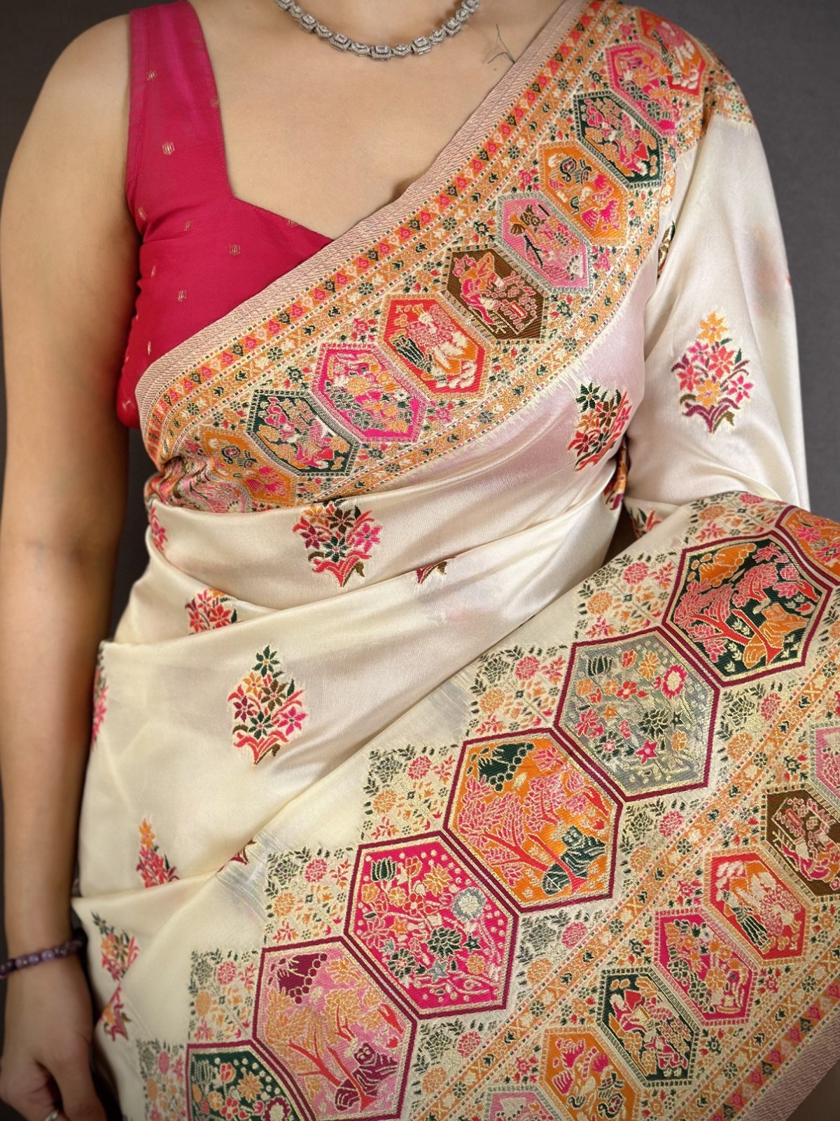 Designer Sari Bollywood Bridal Silk Saree Blouse South Indian Ethnic Ready made