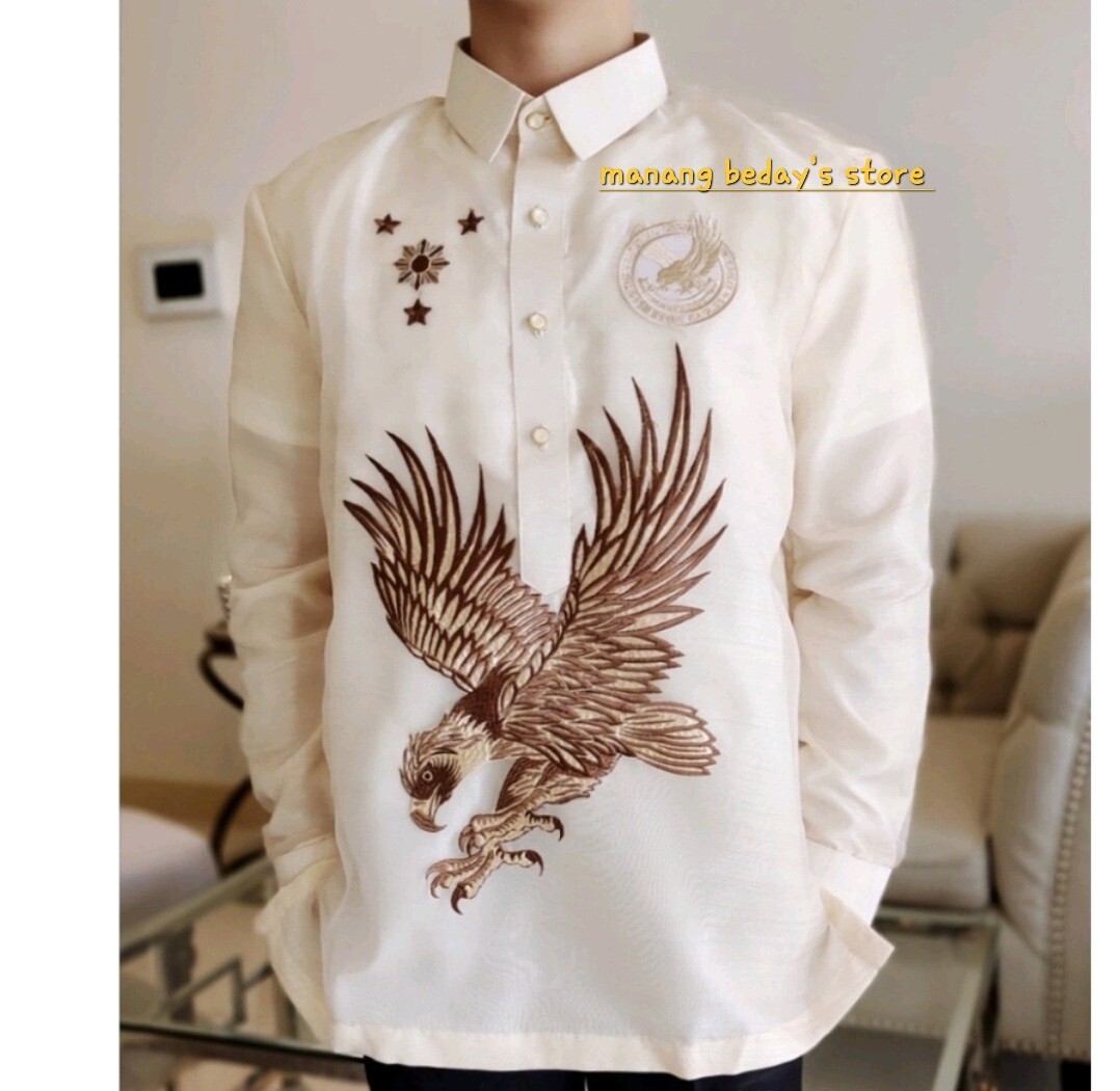 Barong Tagalog For Men (XL) Beige with Philippine eagle