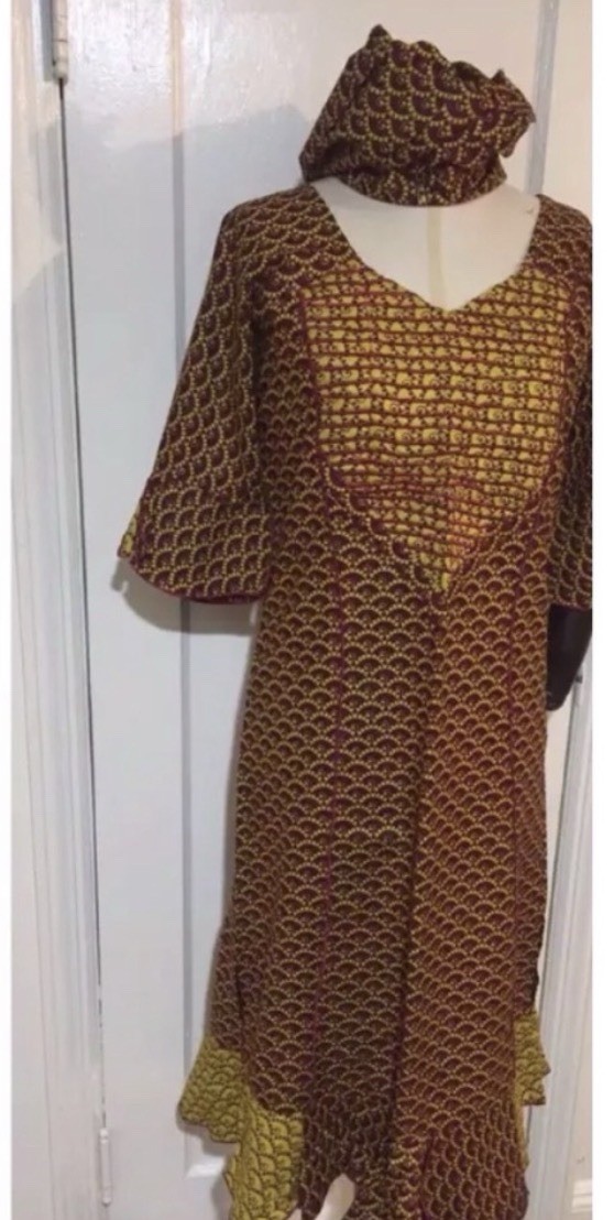 AFRICAN/NIGERIAN WAX ANKARA TOP /wrappe& HEADTIE-Medium SizeETHNIC CLOTHING 3pcs