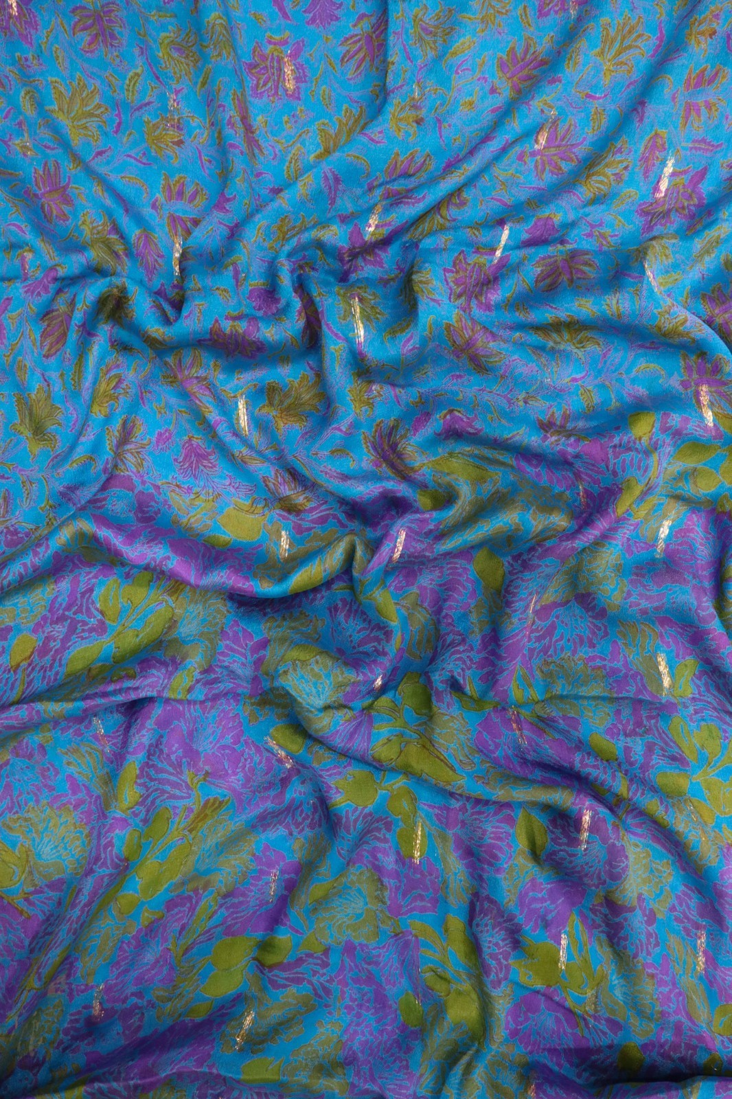 Vintage Chiffon Silk Saree, Lightweight Fabric for DIY & Sewing CS1265