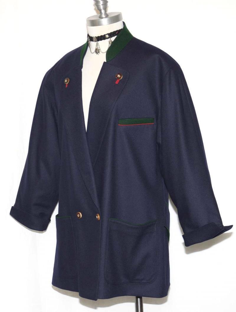 JULIUS LANG ~ BLUE Boiled WOOL German Hunting WINTER Sport Dress JACKET 42 16 L