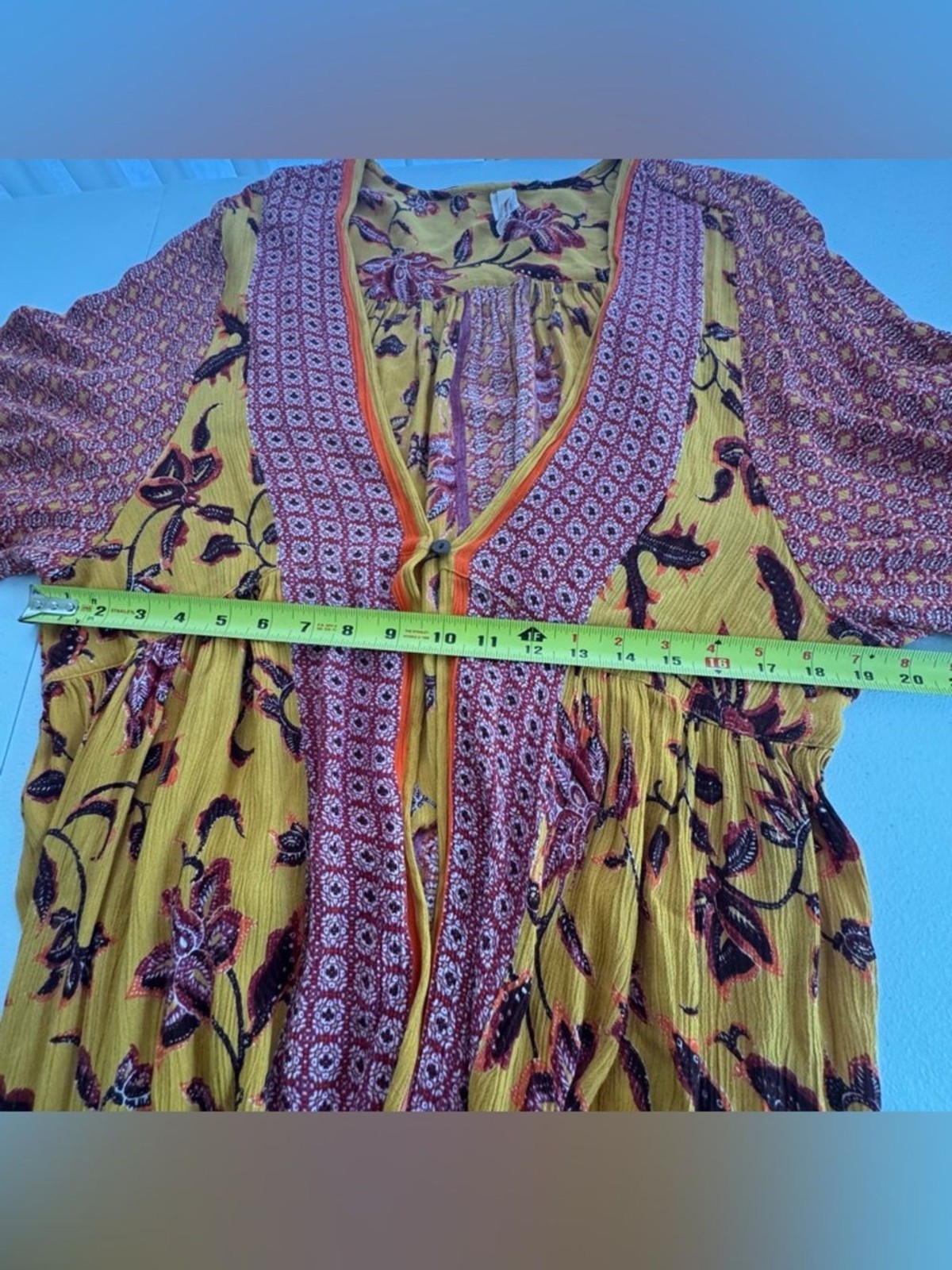 Raga Daze in the Sun Boho Duster Kimono Long Maxi Mix Print‎ Size XL