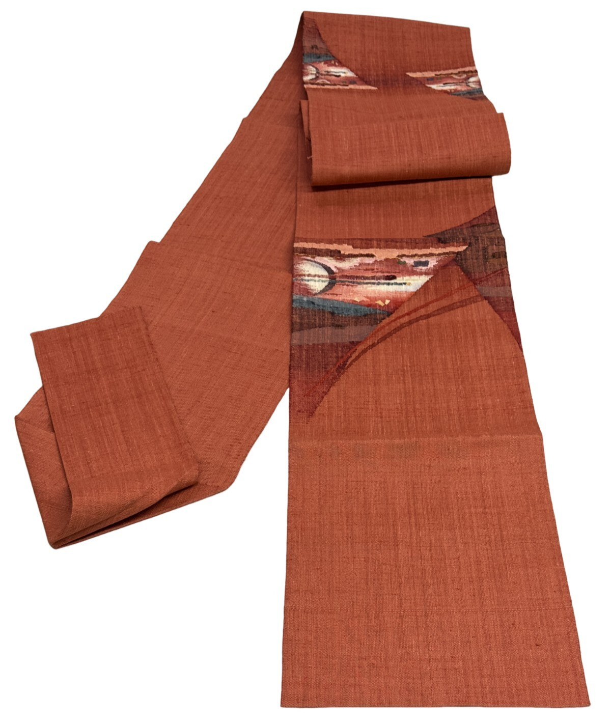 Japanese Vintage Kimono Nagoya Obi cotton red expensive tradition 144×11.8in