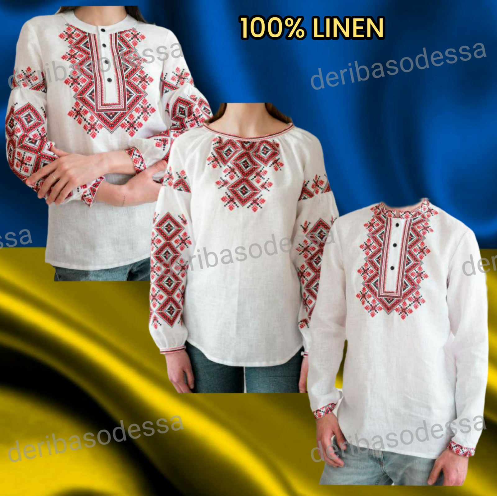 Traditional Ukrainian embroidered blouse,shirtVyshyvanka S,M,L,XL-4XL Linen 100%