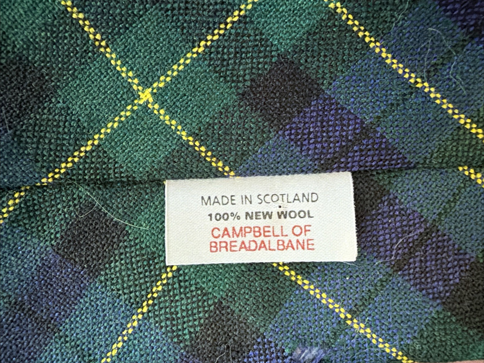LOCHARRON Scotland Necktie Tartan BIAS Plaid CAMPBELL 100% New Wool Neck Tie