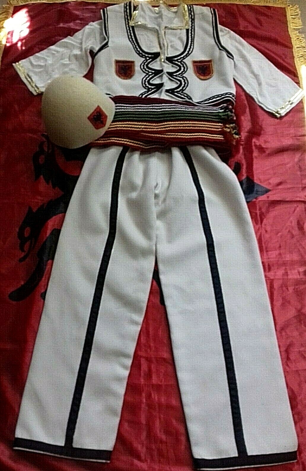 NEW ALBANIAN TRADITIONAL POPULAR FOLK COSTUME SUIT BOYS MEN- 6-8 YEAR-HANDMADE