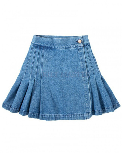 Fantastic new plaid blue denim skirt for women
