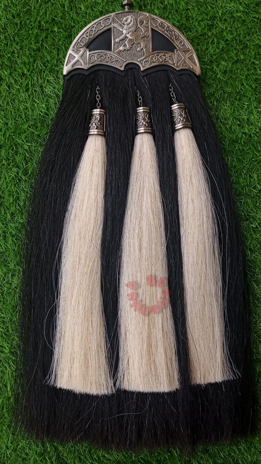 Bagpiper Black Long Horse Hair Scottish Kilt Sporran With Rampant Lion Hardwere