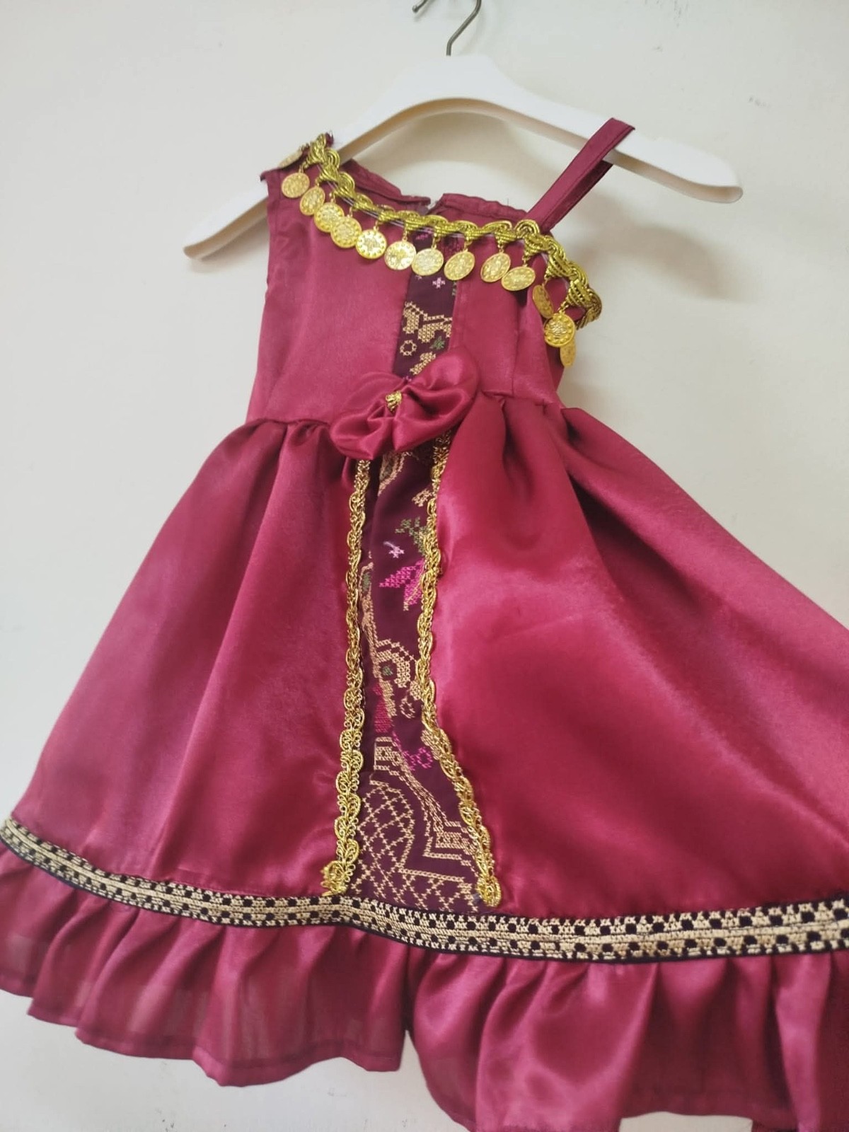 Authentic Palestinian Kids Thobe – Velvet Embroidery from Nablus – Girl’s Tradit