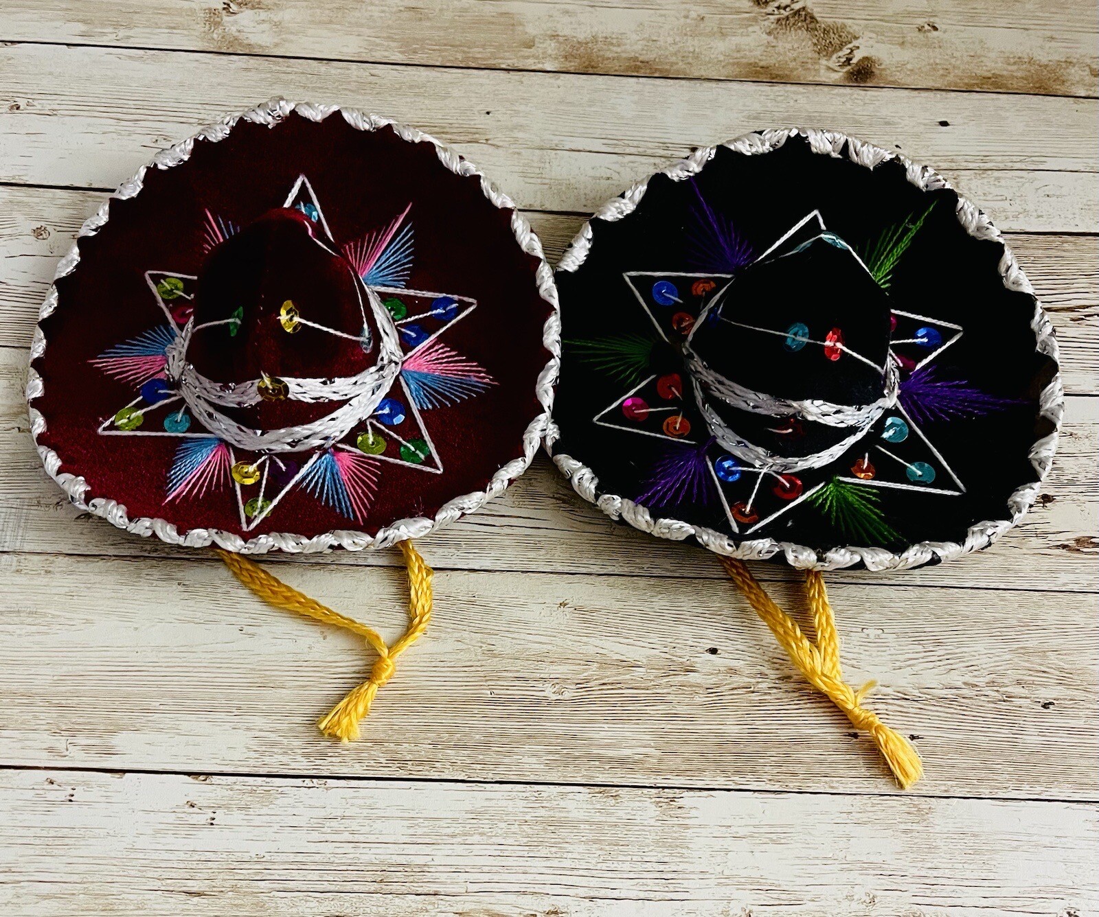 2x Mexican Mariachi Hat Charro Sombreros Decorations 2 Sombreros Mexicano