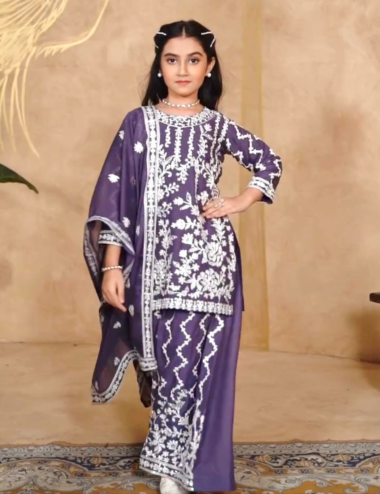 Girls Kids Salwar Kameez Readymade Pakistani Sharara Suit Wedding Wear Dress