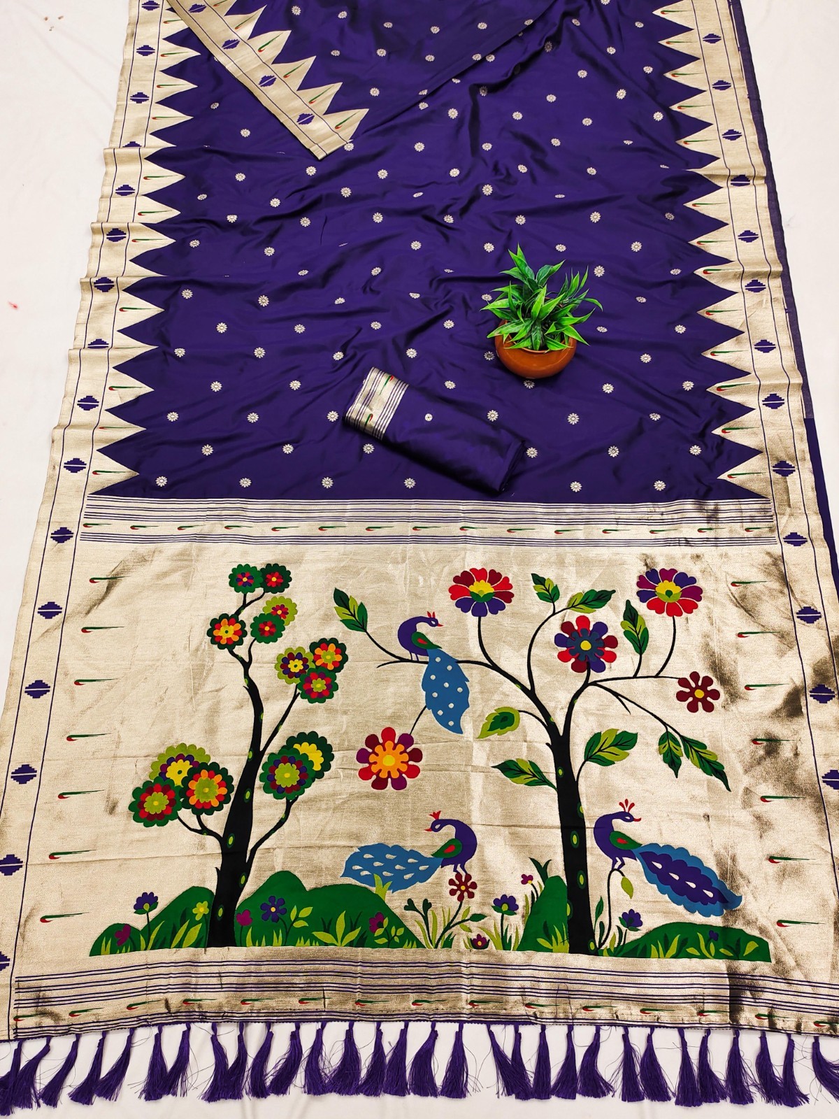New Launching Soft Paithani Silk Saree With Blouse For Indian Festival Wear