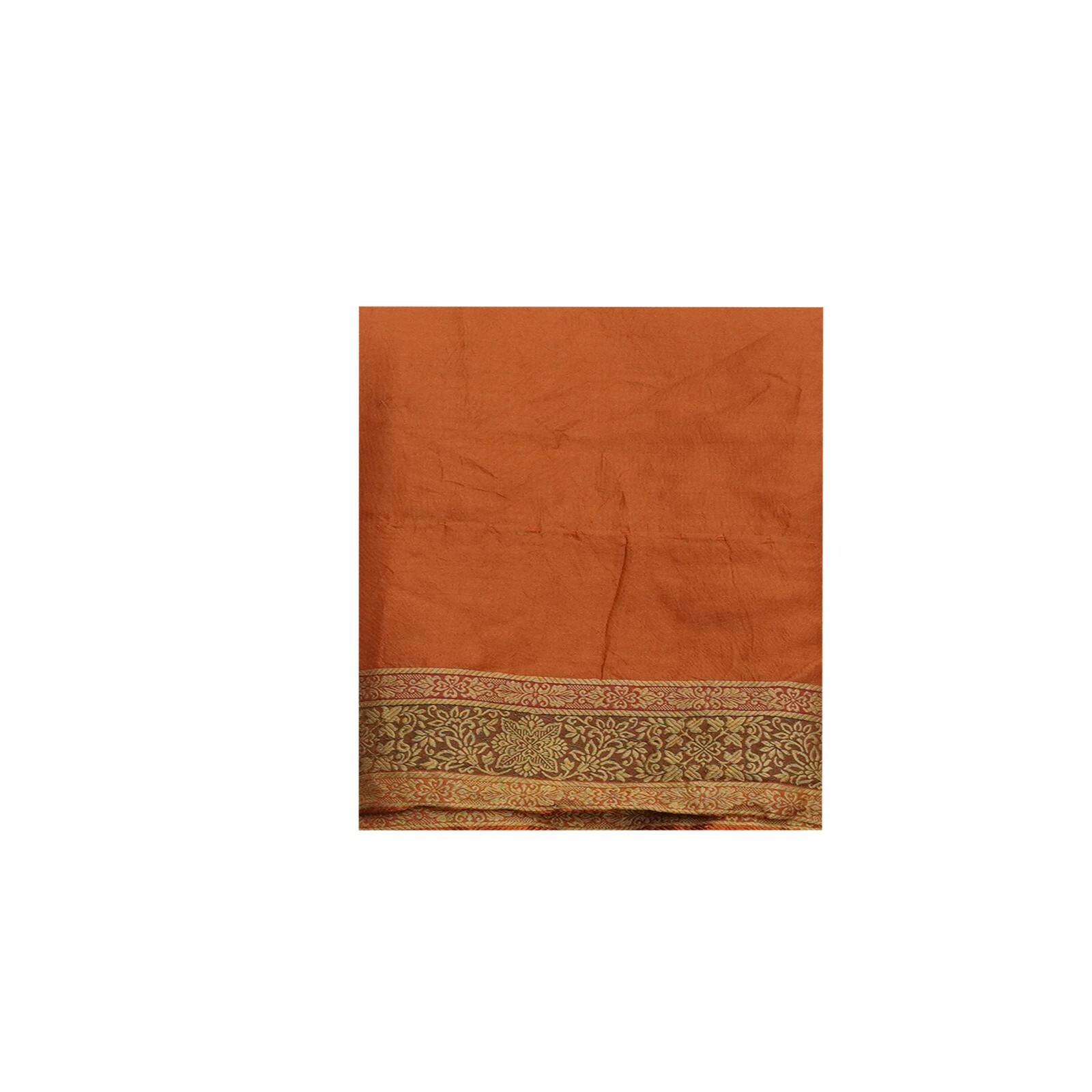 Vintage Brick Red Sarees 100% Pure Silk Woven Indian Sari 5YD Decor Craft Fabric