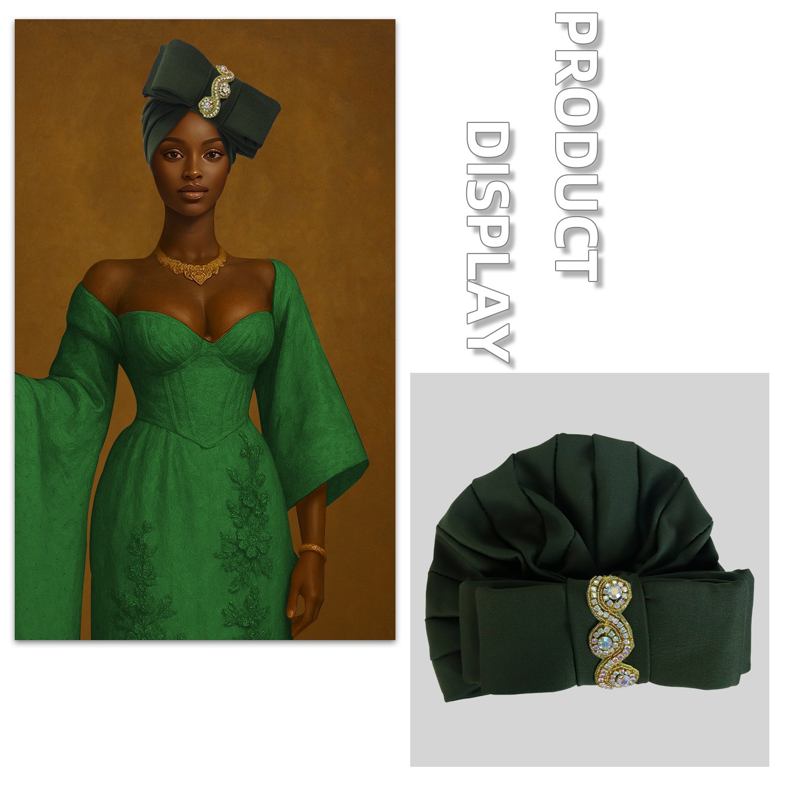 New Africa Tradition Turban Cap Bow Diamond Wrap Hat Auto Gele Birthday Headwear