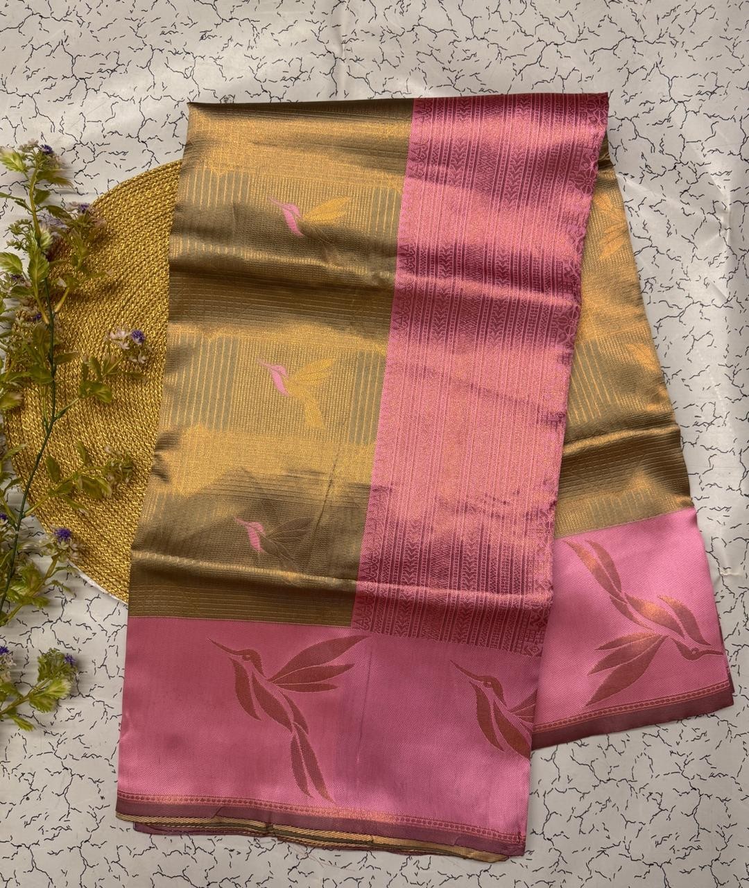 Women’s Banarasi Pure Soft Kanjivaram Silk Saree With Blouse Piece For Wedding