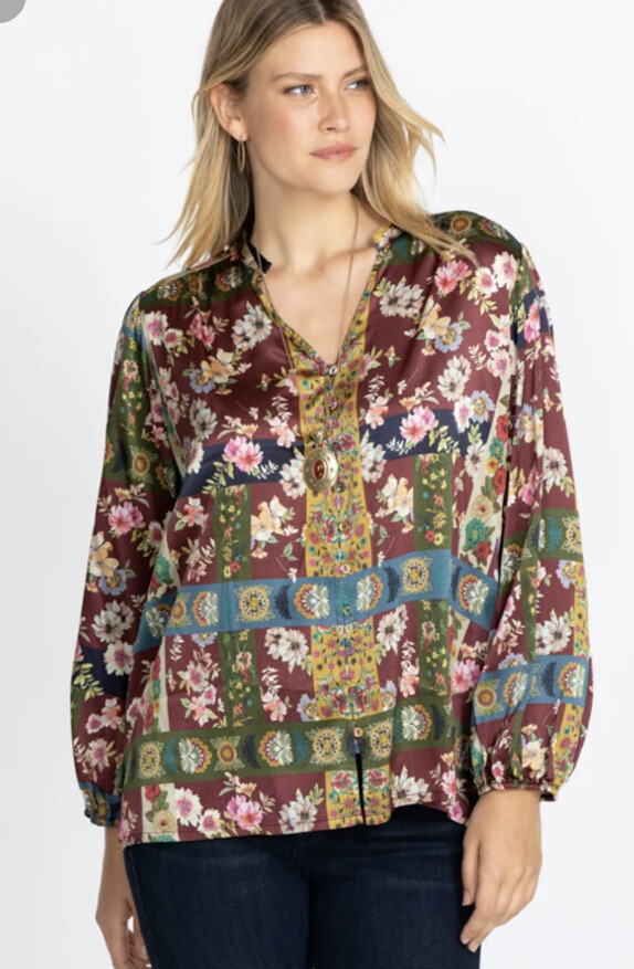 🌸Johnny Was Laurie Lydia Silk-Blend Blouse Women’s NWT $199 Small