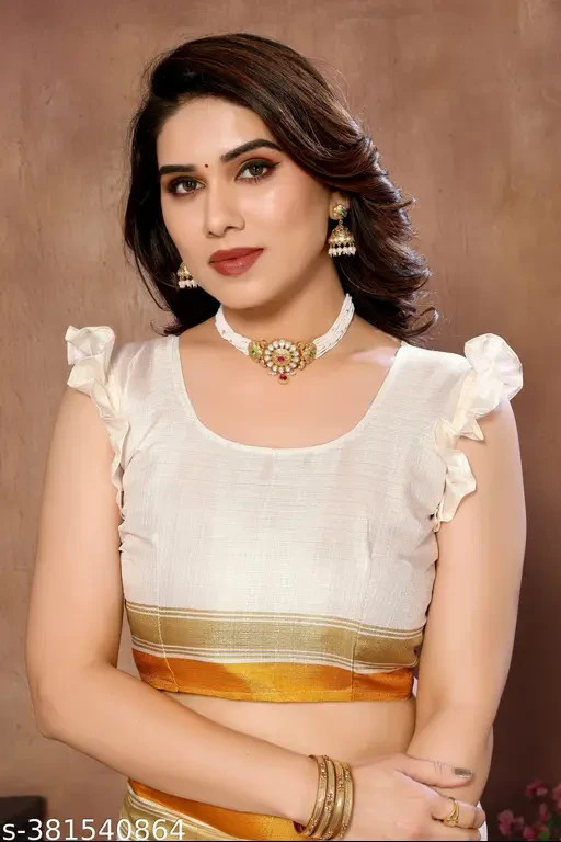 WOMEN’S KALAMKARI PRINTED KHADI SILK SAREE WITH RUNNING BLOUSE